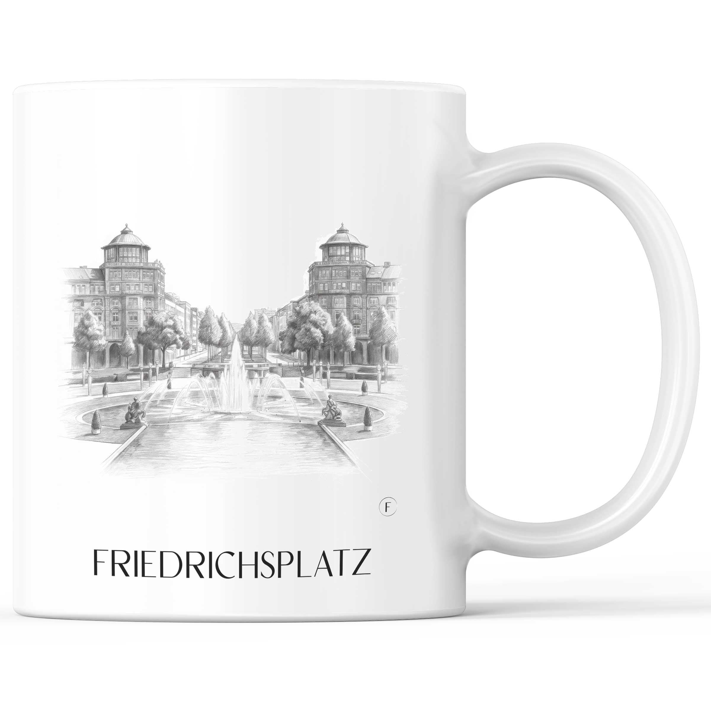 Friedrichsplatz Kaffeebecher - Mannheim - Deutschland Becher - Kaffeetasse im Zeichnung Stil