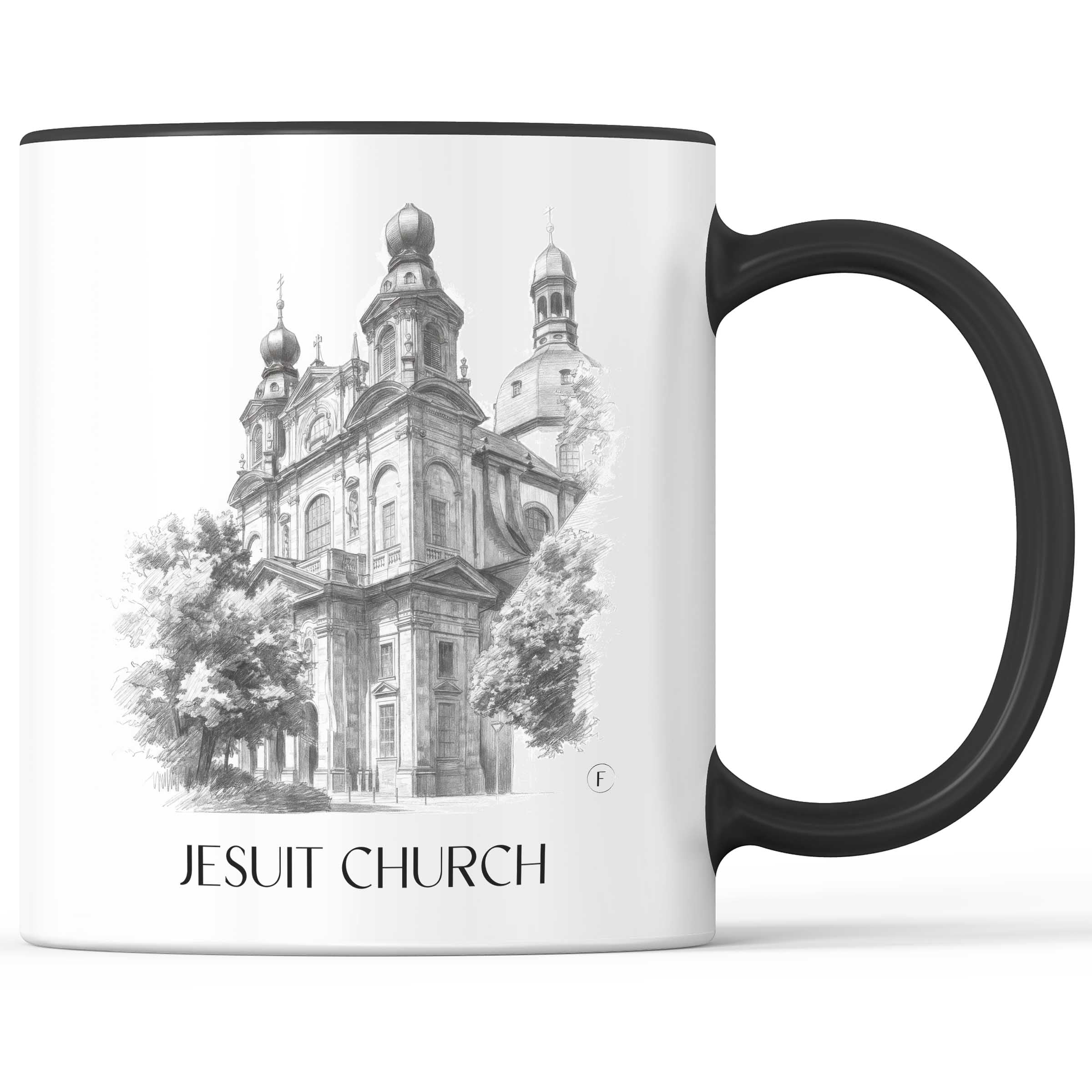 Jesuitenkirche Kaffeebecher - Mannheim - Deutschland Becher - Kaffeetasse im Zeichnung Stil