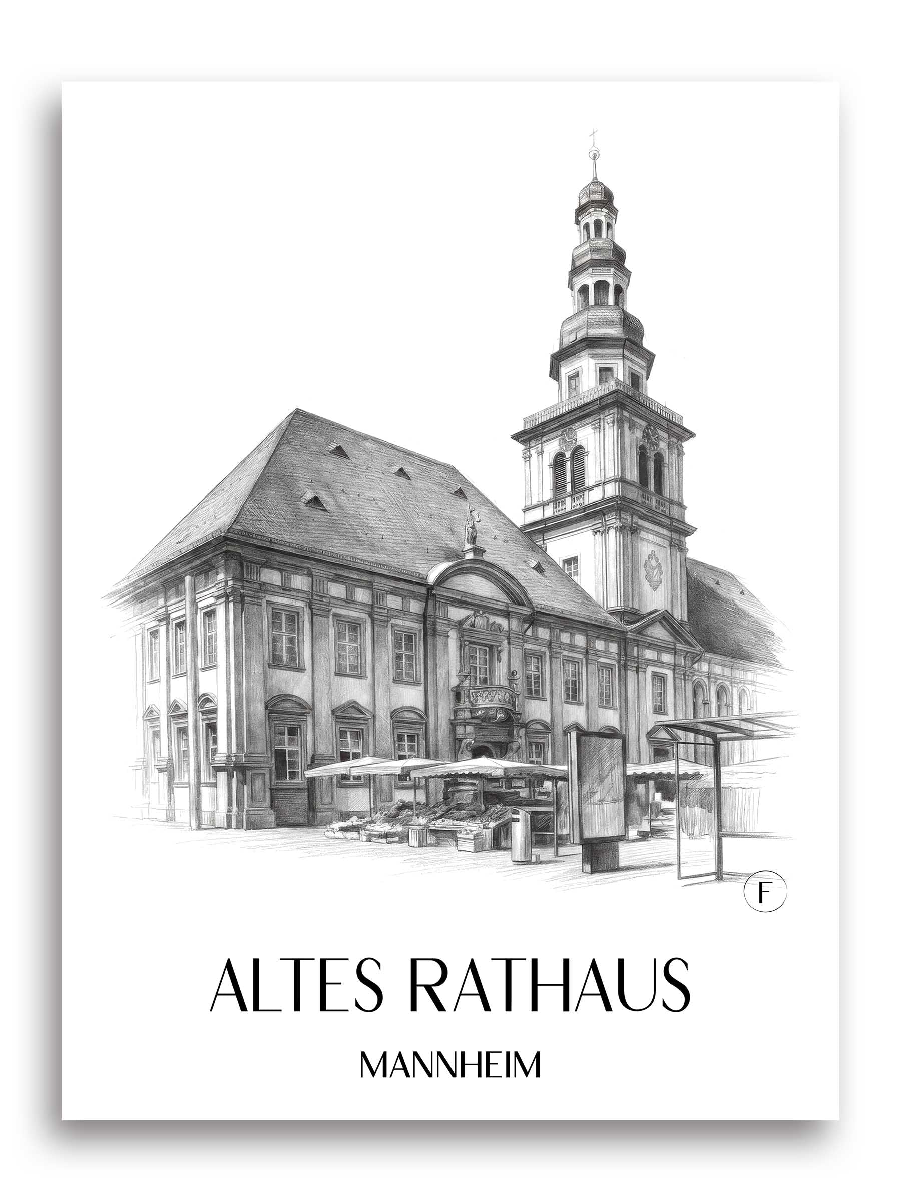 altes-rathaus-mannheim-deutschland-poster-bleistift-zeichnung-drawing