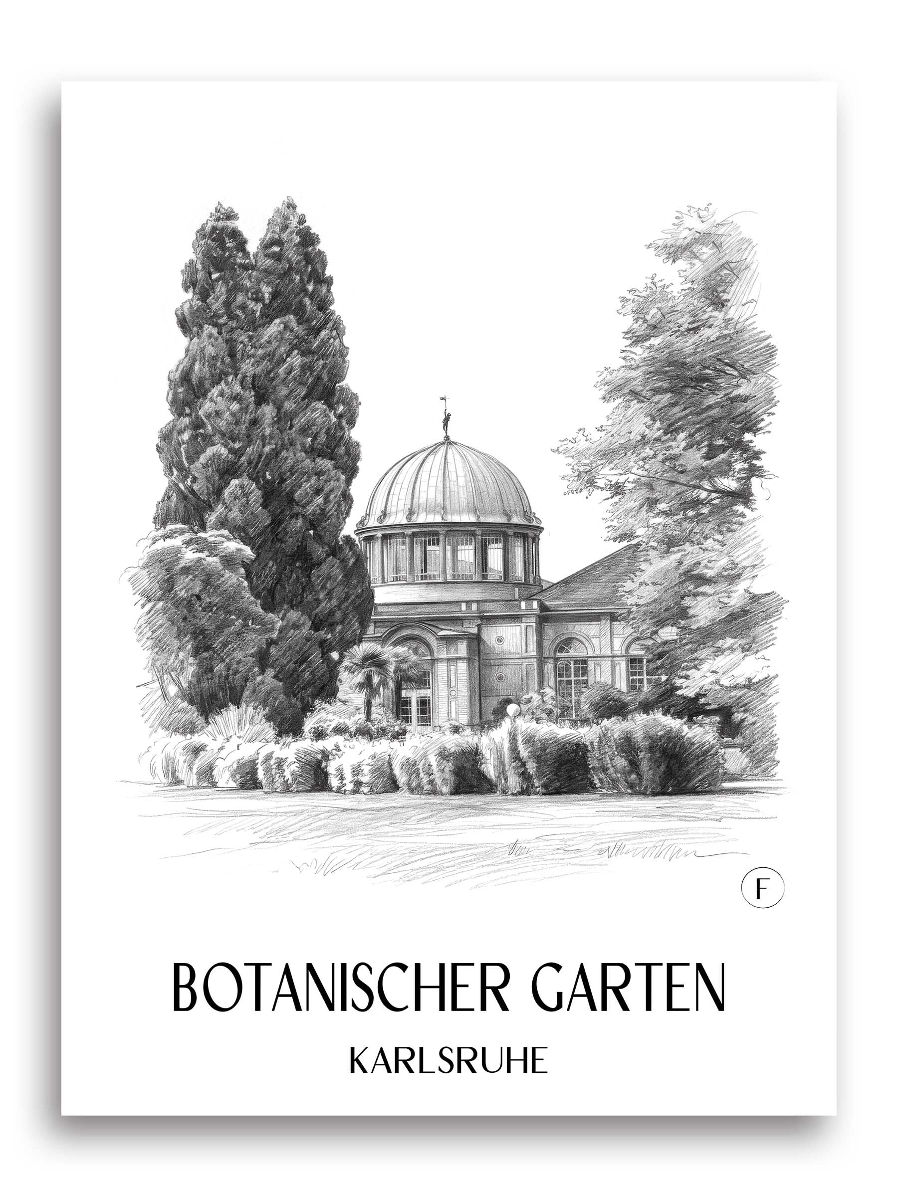 botanischer-garten-karlsruhe-deutschland-poster-bleistift-zeichnung-drawing