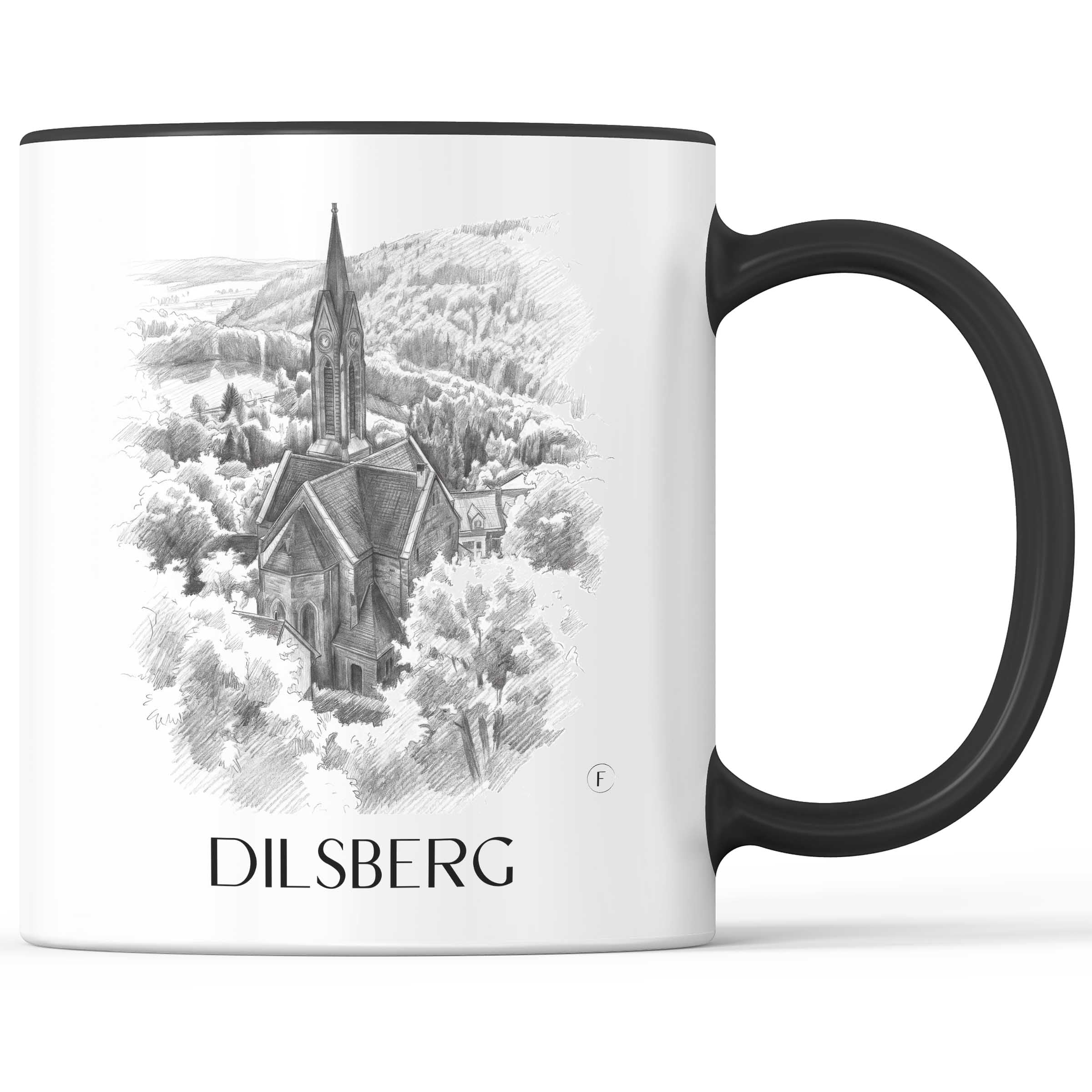 dilsberg-neckartal-deutschland-kaffeebecher-bleistift-zeichnung-drawing