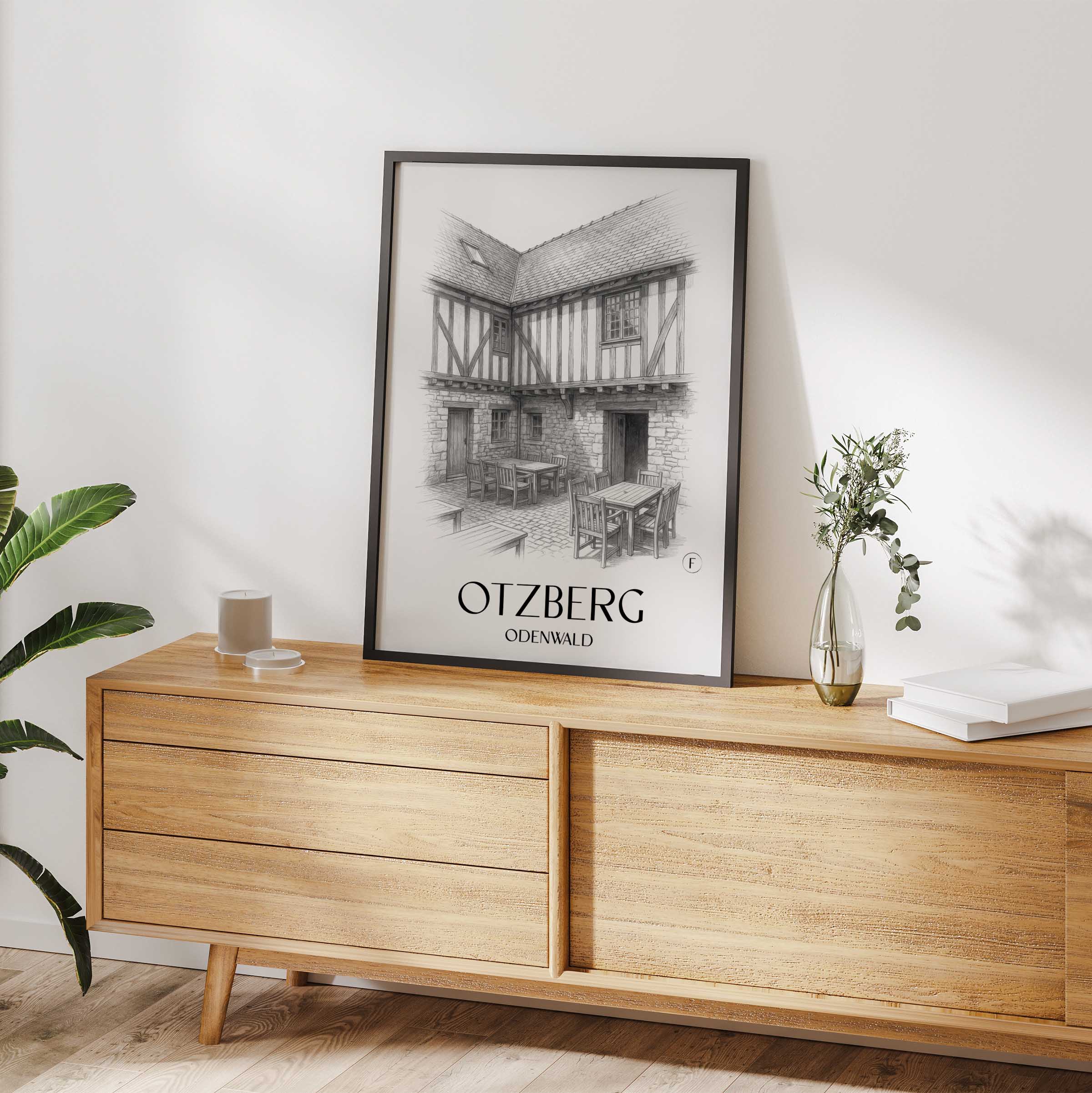 otzberg-odenwald-deutschland-poster-bleistift-zeichnung-drawing