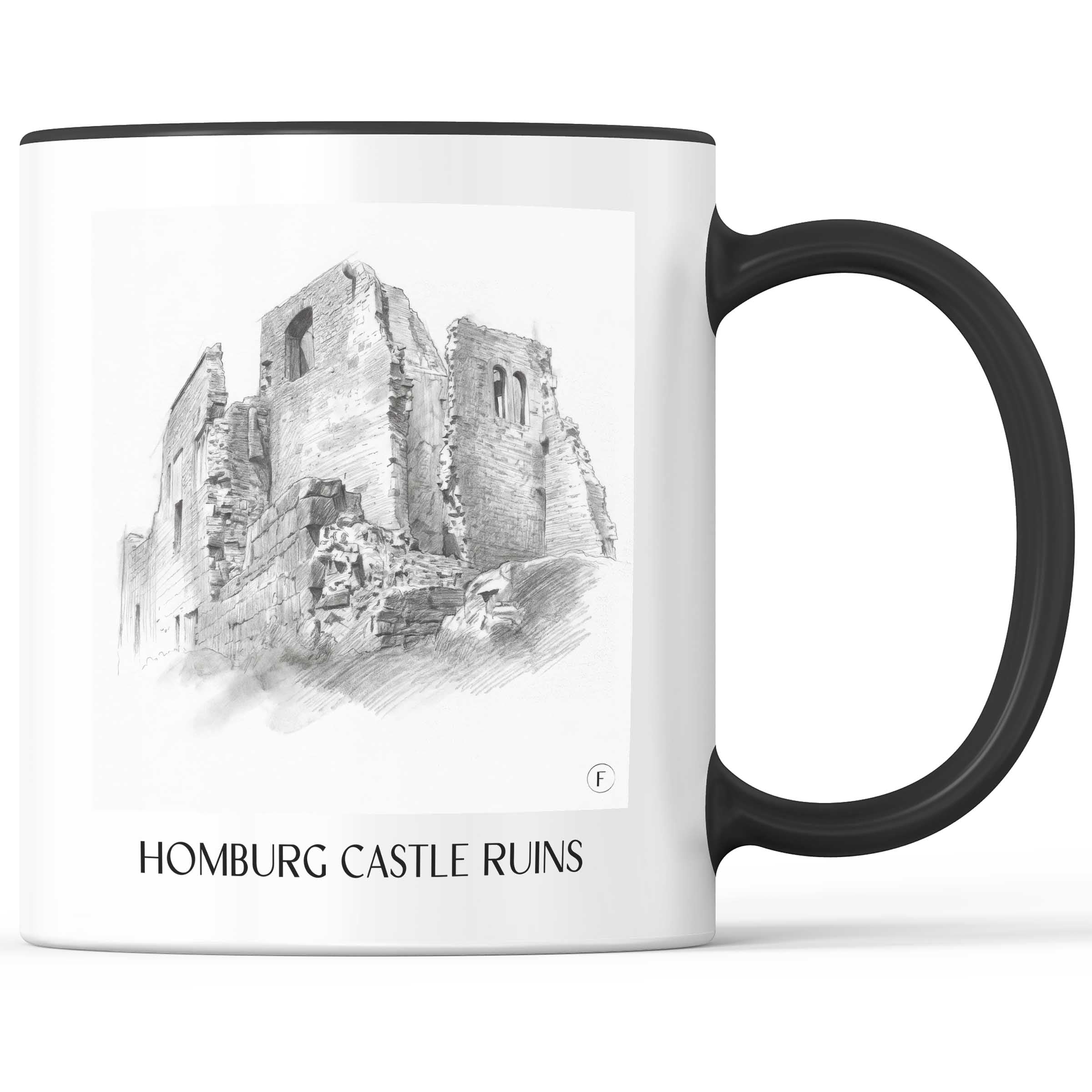 Burgruine Homburg Kaffeebecher - Spessart - Deutschland Becher - Kaffeetasse im Zeichnung Stil