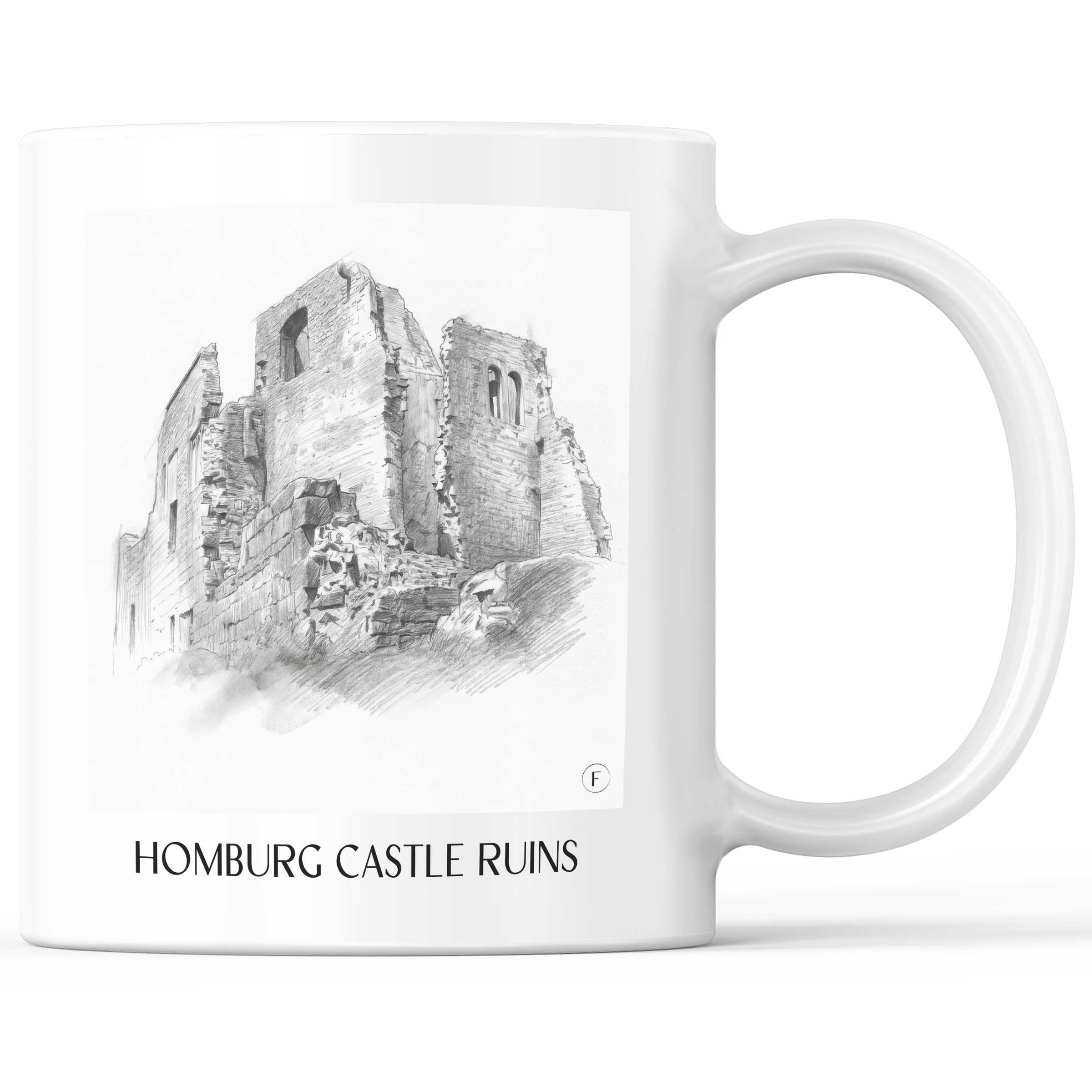 Burgruine Homburg Kaffeebecher - Spessart - Deutschland Becher - Kaffeetasse im Zeichnung Stil