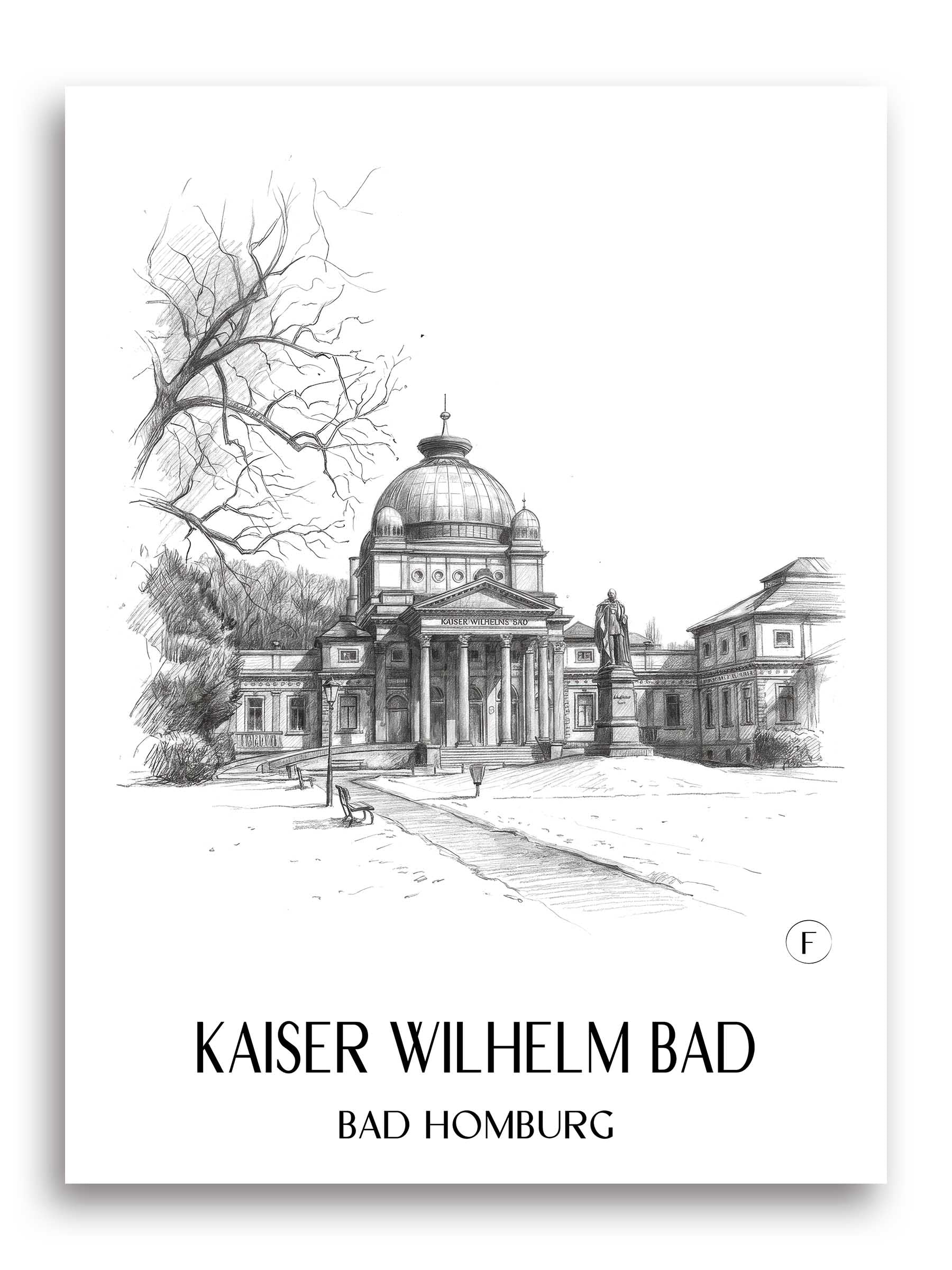 kaiser-wilhelm-bad-bad-homburg-deutschland-poster-bleistift-zeichnung-drawing