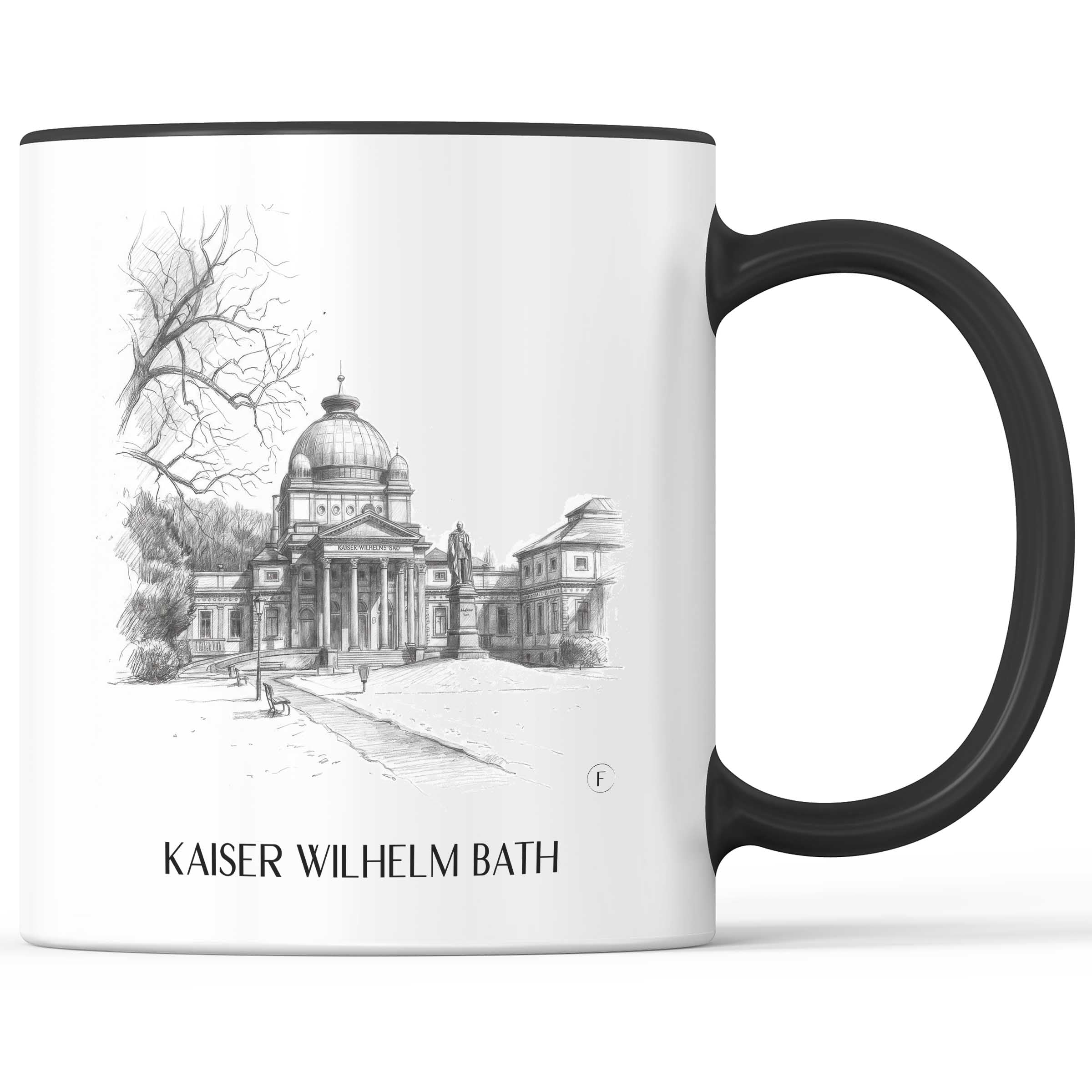 Kaiser Wilhelm Bad Kaffeebecher - Bad Homburg - Deutschland Becher - Kaffeetasse im Zeichnung Stil
