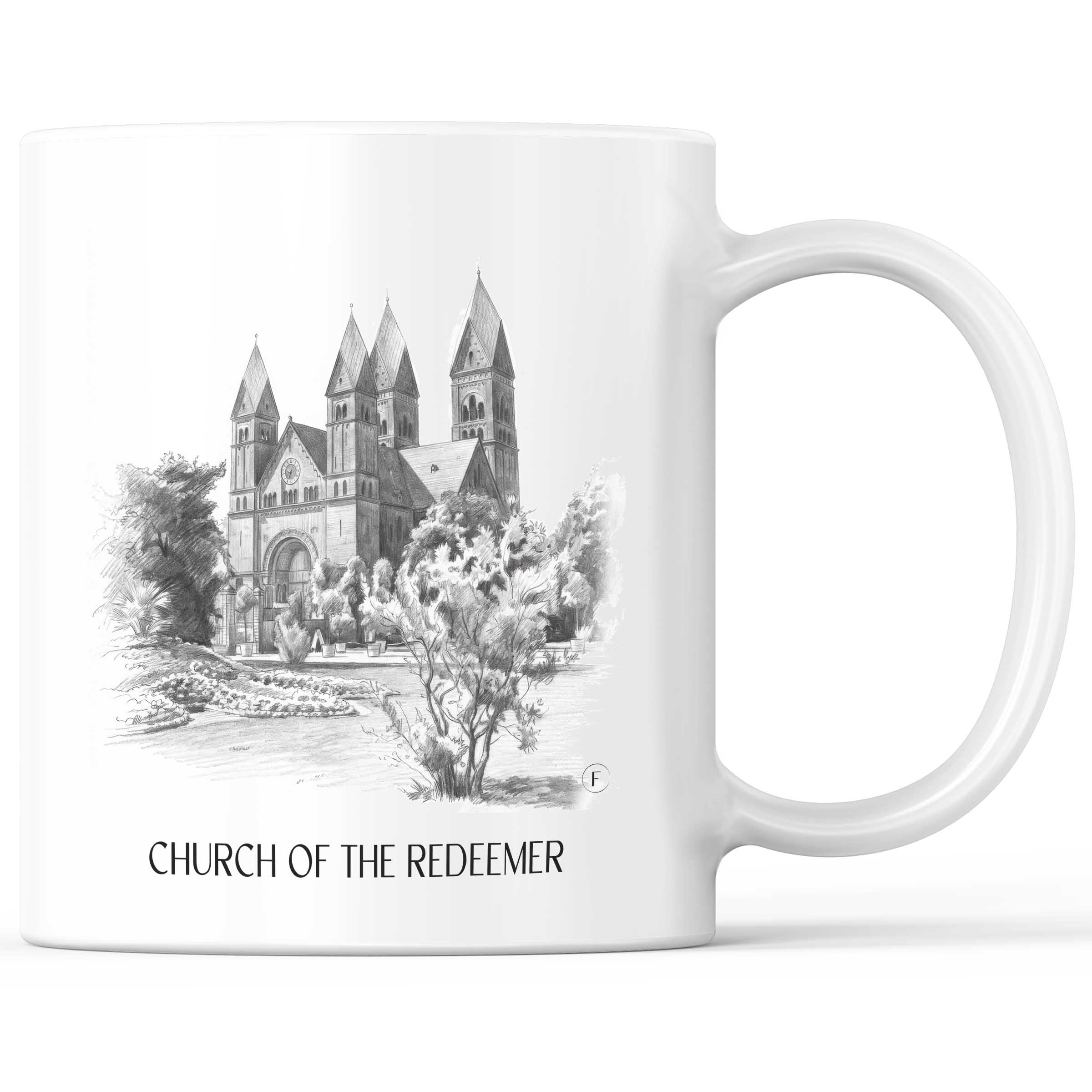 Erlöserkirche Kaffeebecher - Bad Homburg - Deutschland Becher - Kaffeetasse im Zeichnung Stil