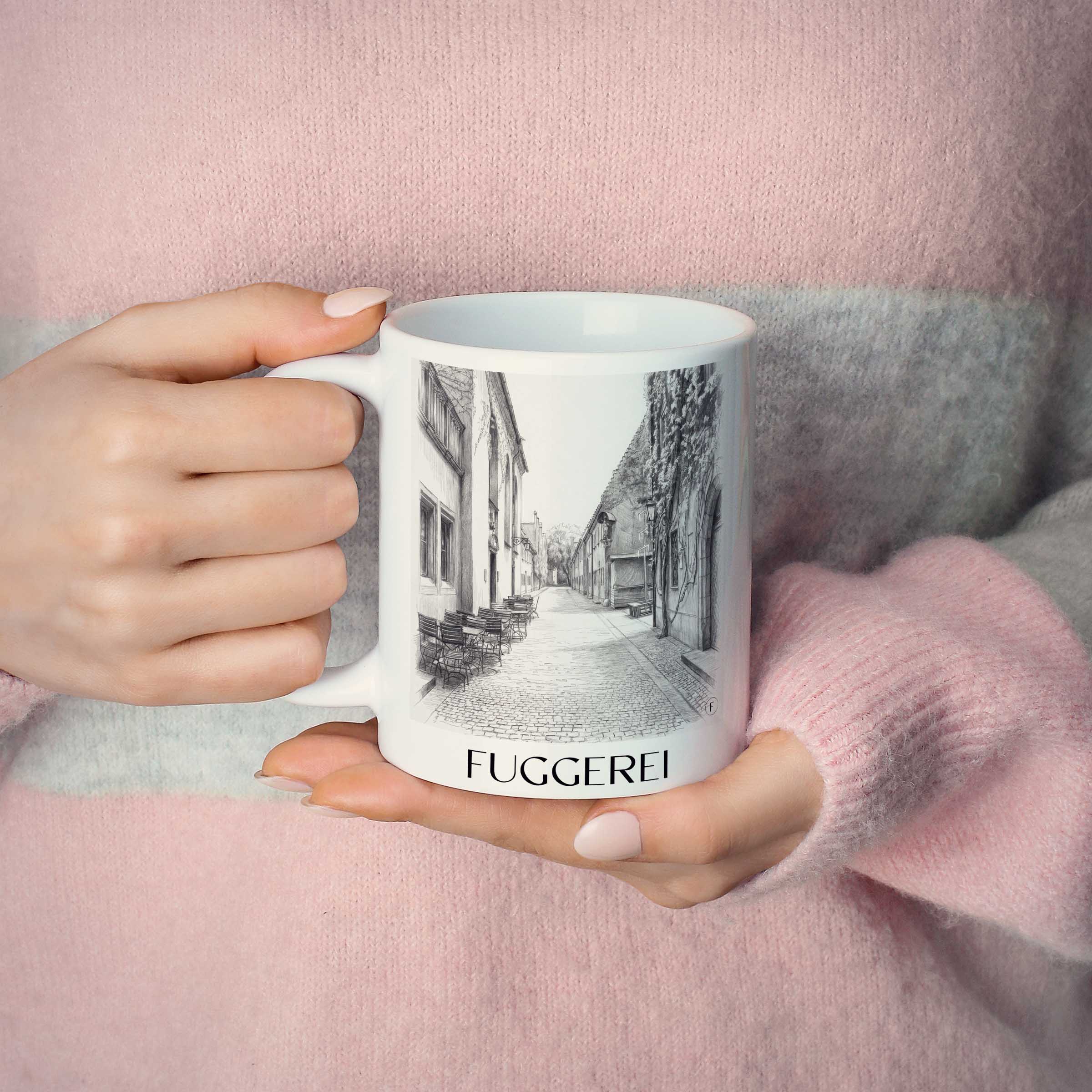 fuggerei-augsburg-deutschland-kaffeebecher-bleistift-zeichnung-drawing