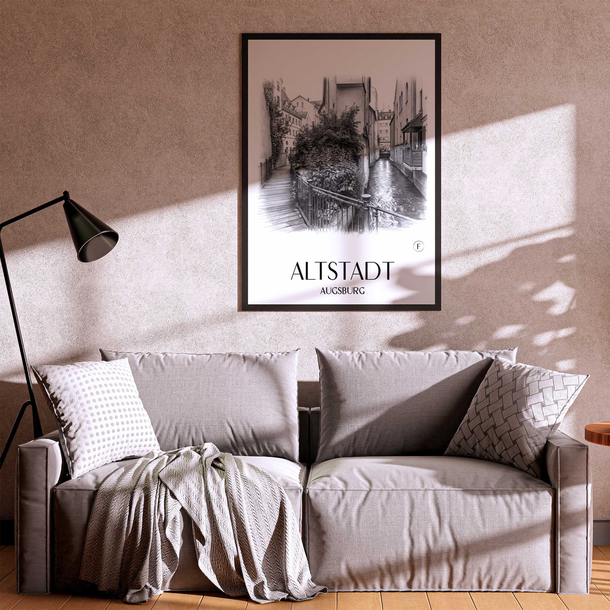 altstadt-augsburg-deutschland-poster-bleistift-zeichnung-drawing