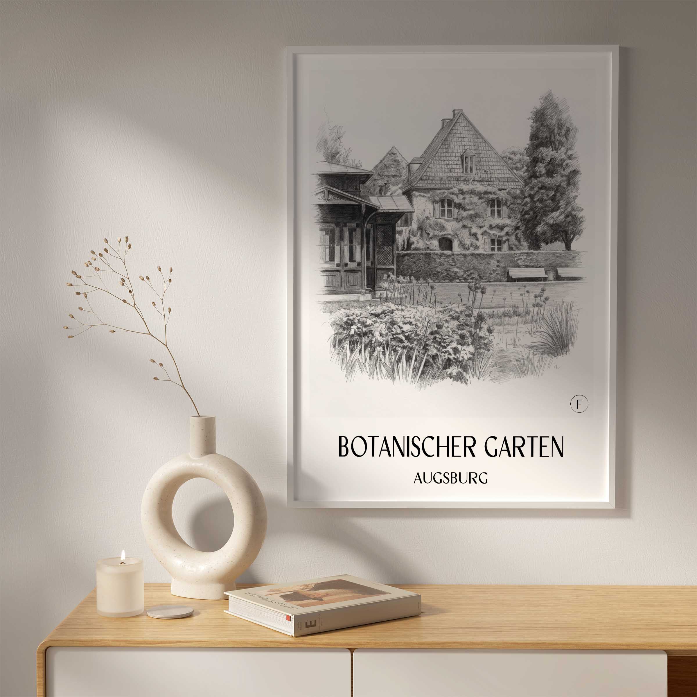 botanischer-garten-augsburg-deutschland-poster-bleistift-zeichnung-drawing