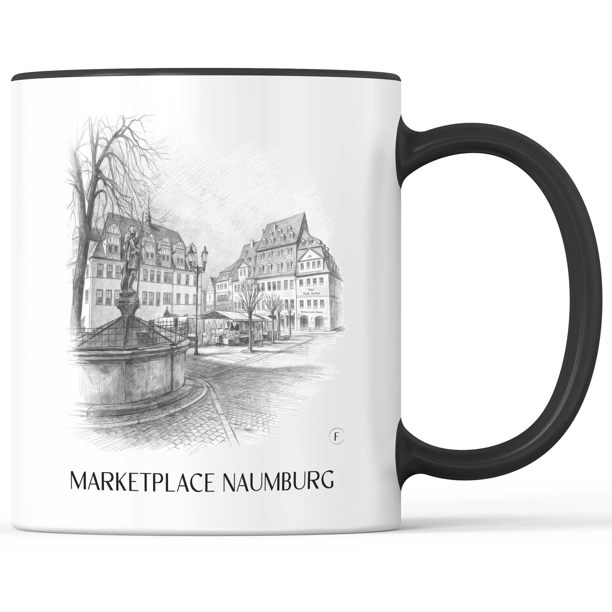 Marktplatz Kaffeebecher - Naumburg - Deutschland Becher - Kaffeetasse im Zeichnung Stil