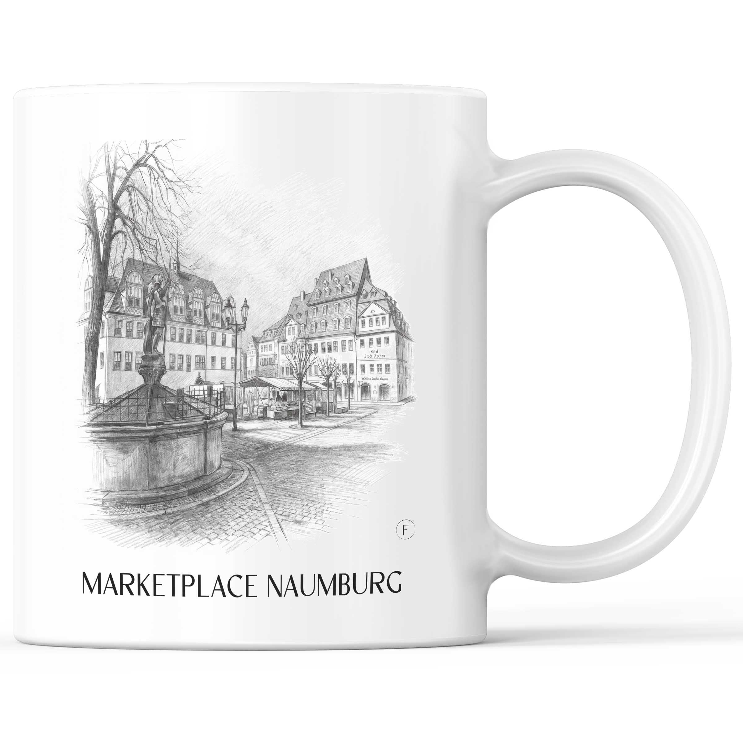 Marktplatz Kaffeebecher - Naumburg - Deutschland Becher - Kaffeetasse im Zeichnung Stil