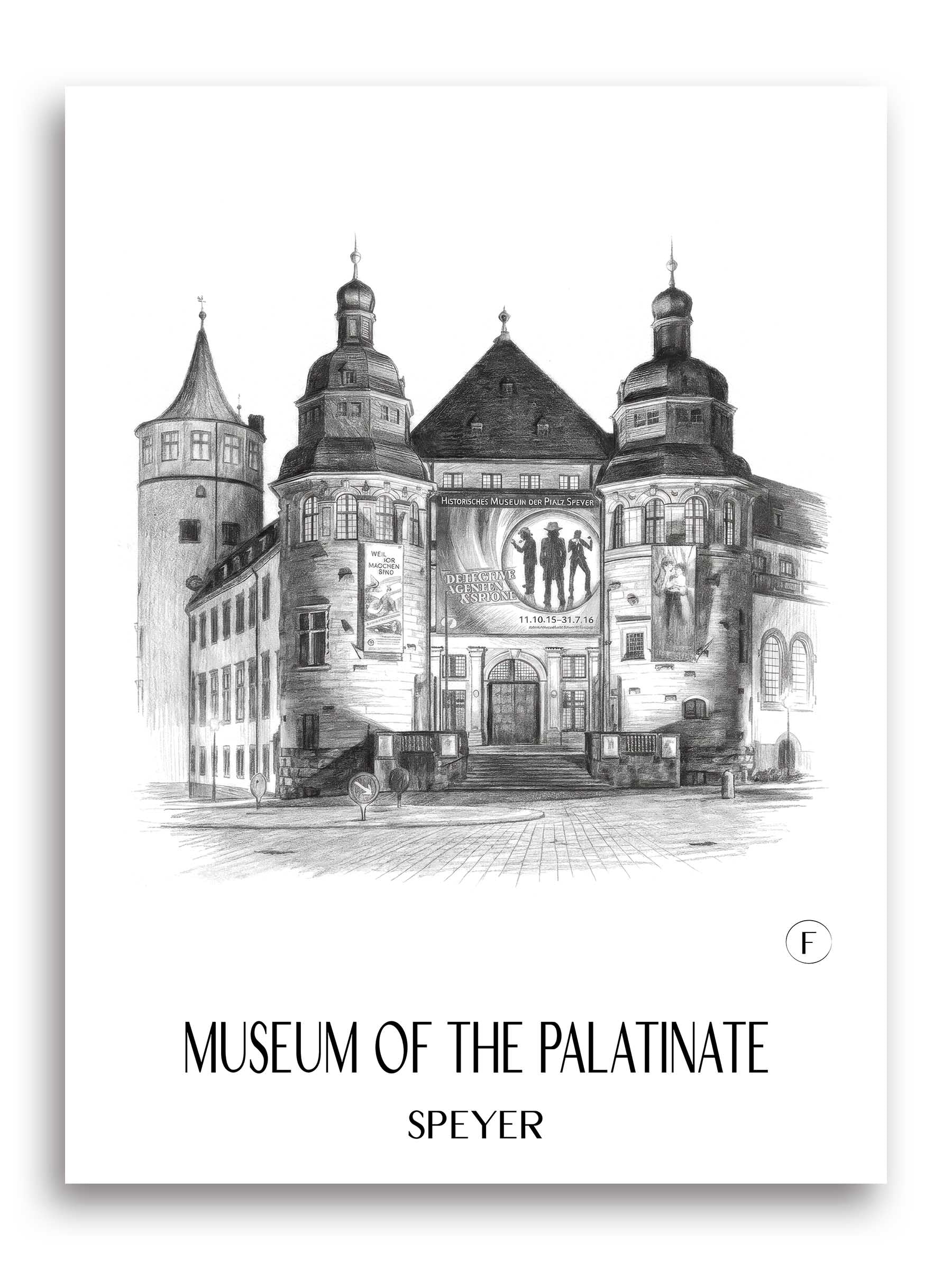 Museum der Pfalz Poster - Speyer - Deutschland Kunstdruck - Zeichnung von A4 bis A1
