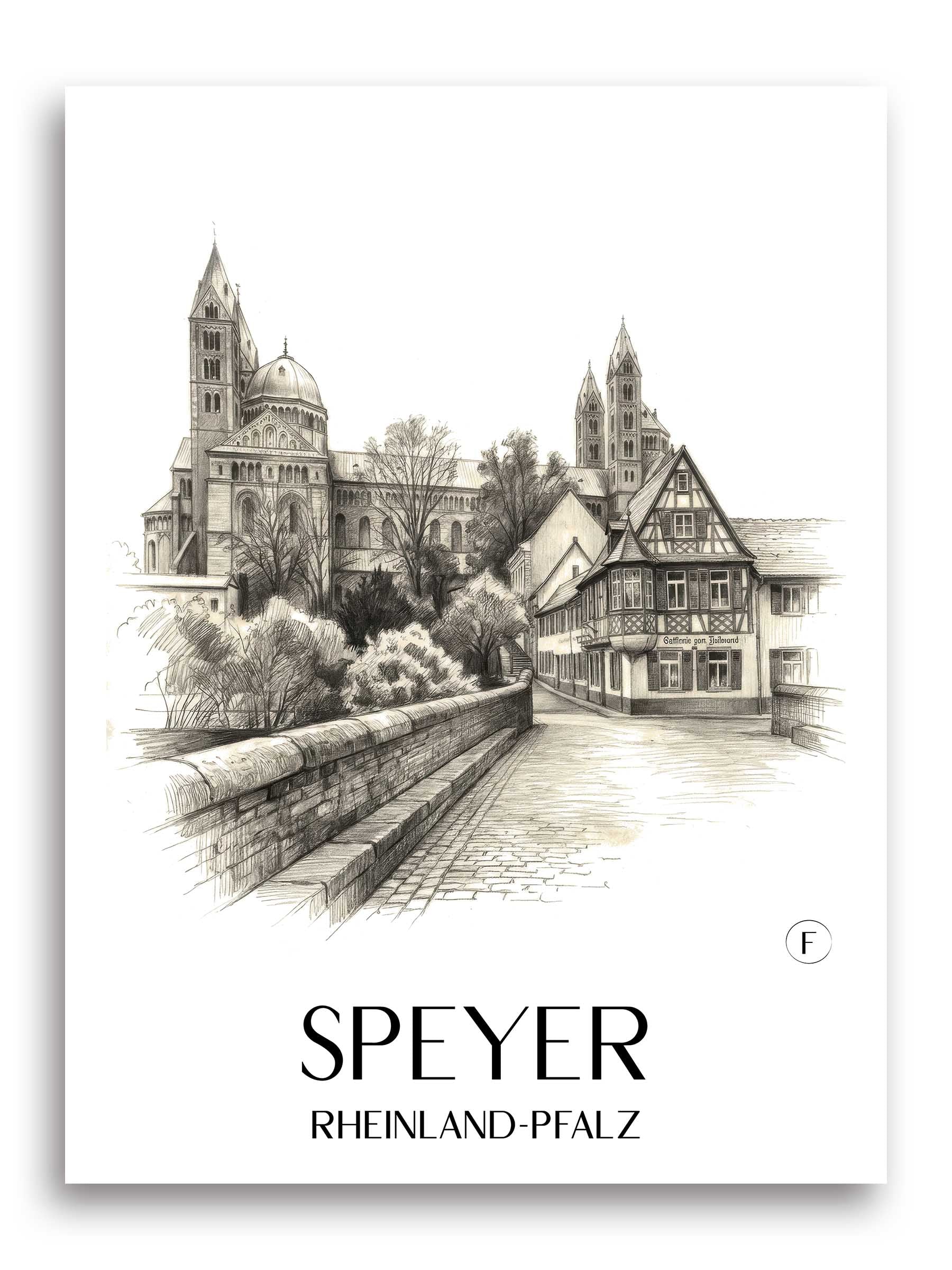 speyer-rheinland-pfalz-deutschland-poster-bleistift-zeichnung-drawing