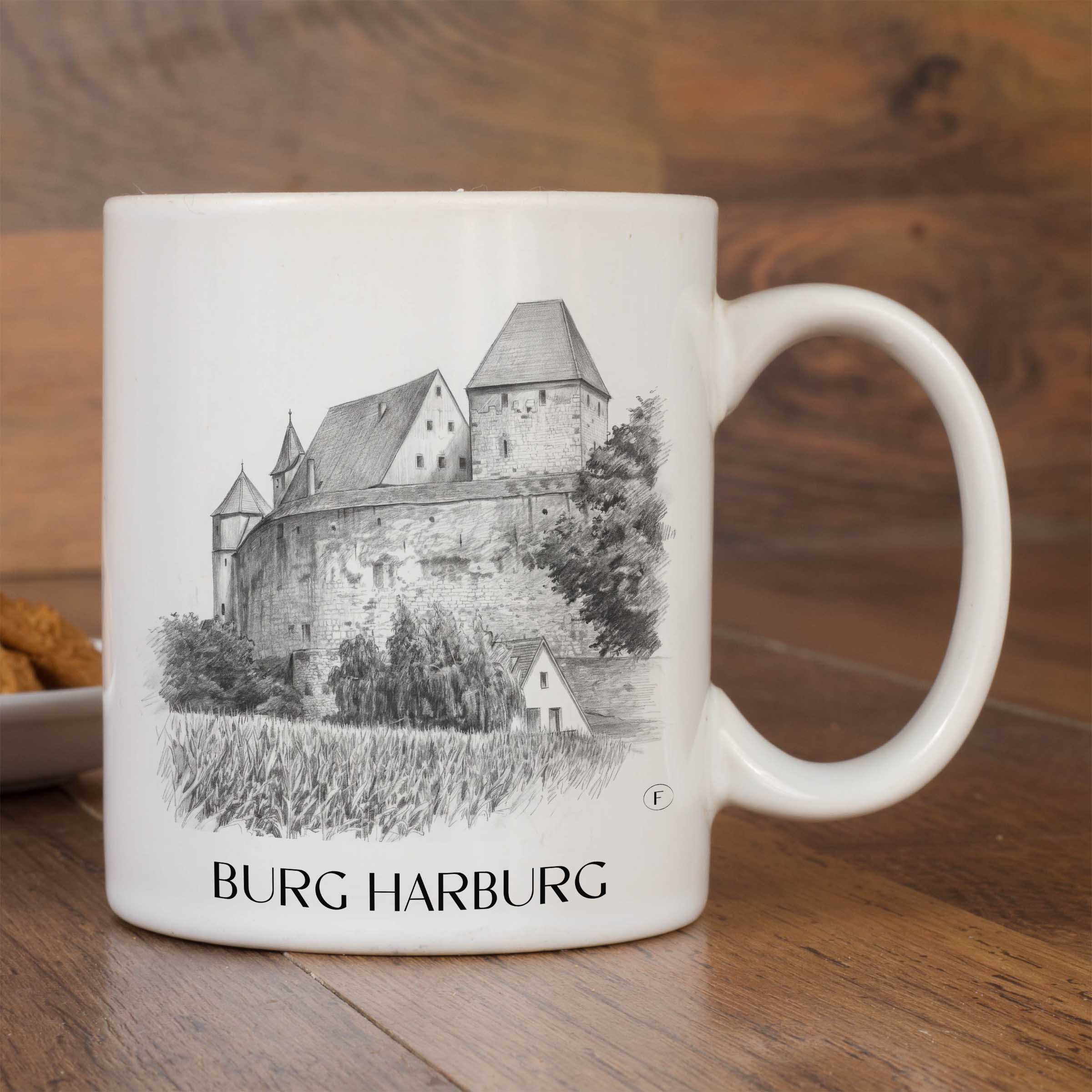 burg-harburg-schwaben-deutschland-kaffeebecher-bleistift-zeichnung-drawing