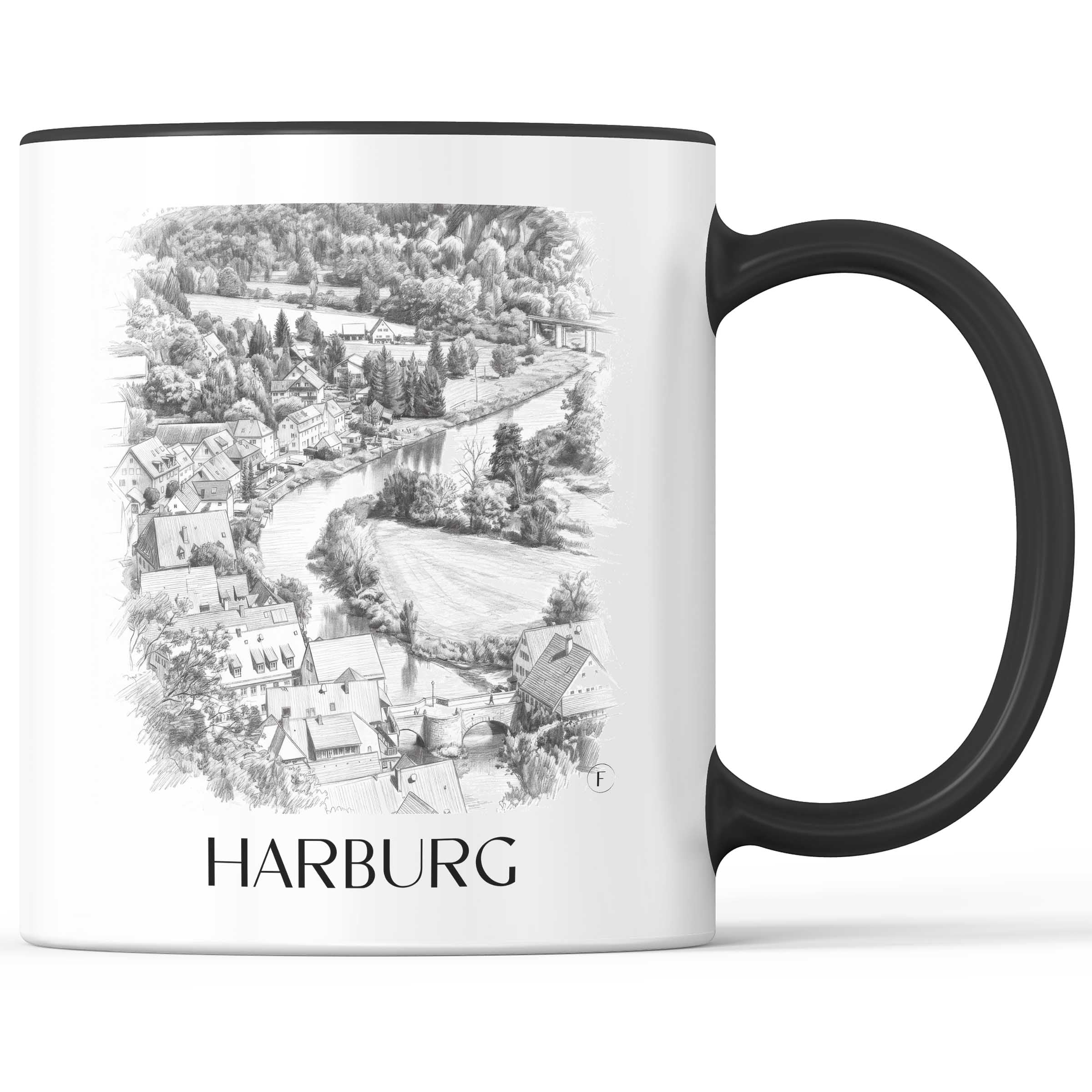 harburg-schwaben-deutschland-kaffeebecher-bleistift-zeichnung-drawing