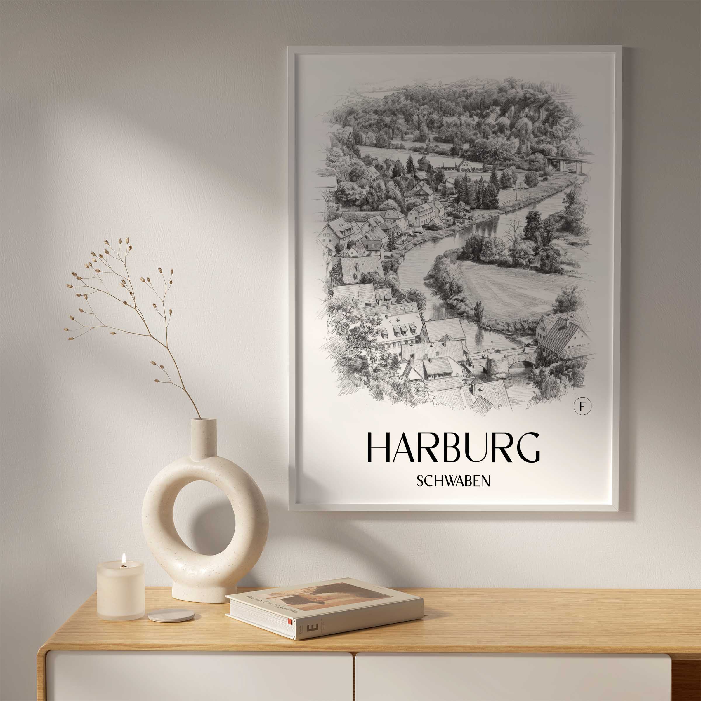 harburg-schwaben-deutschland-poster-bleistift-zeichnung-drawing