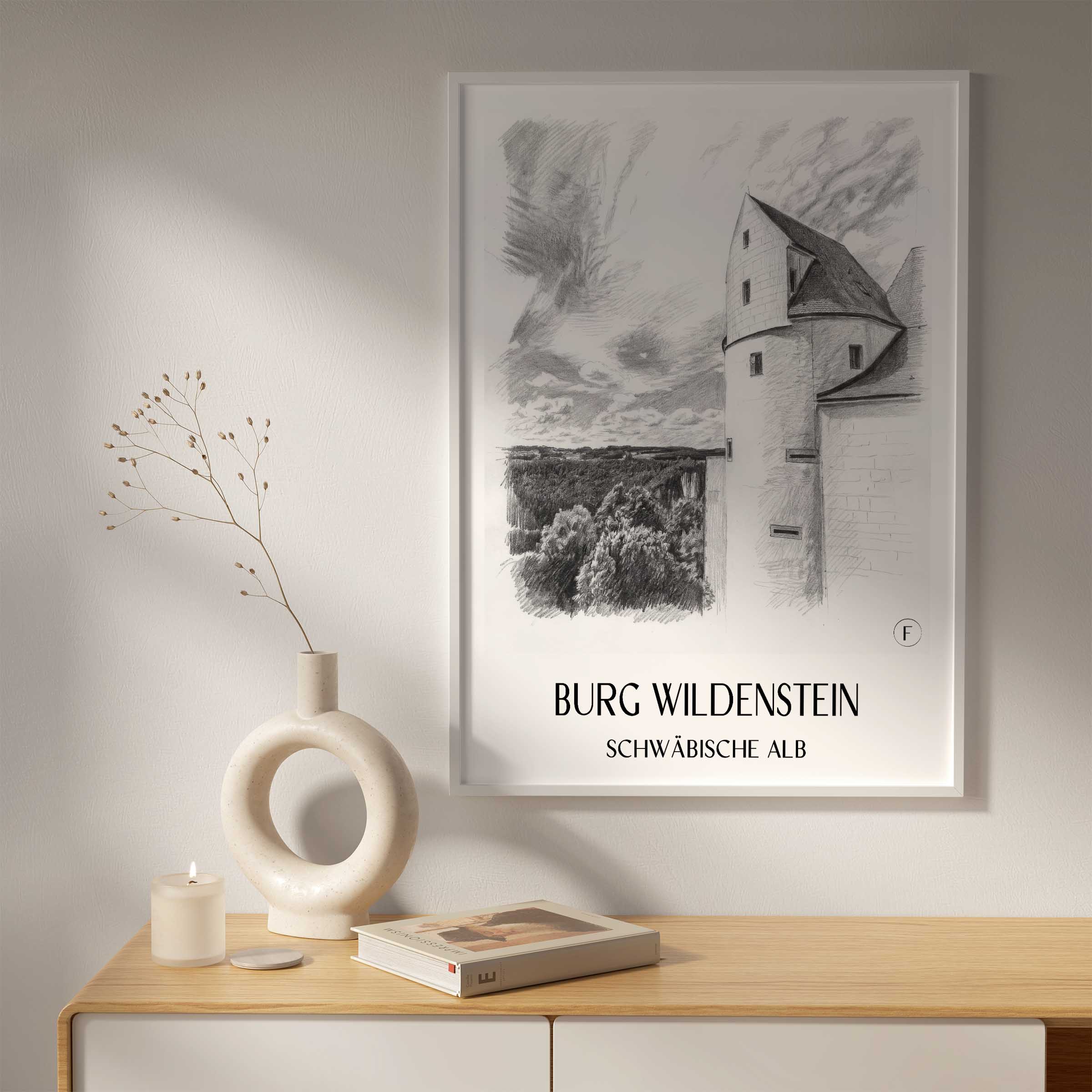 burg-wildenstein-schwäbische-alb-deutschland-poster-bleistift-zeichnung-drawing