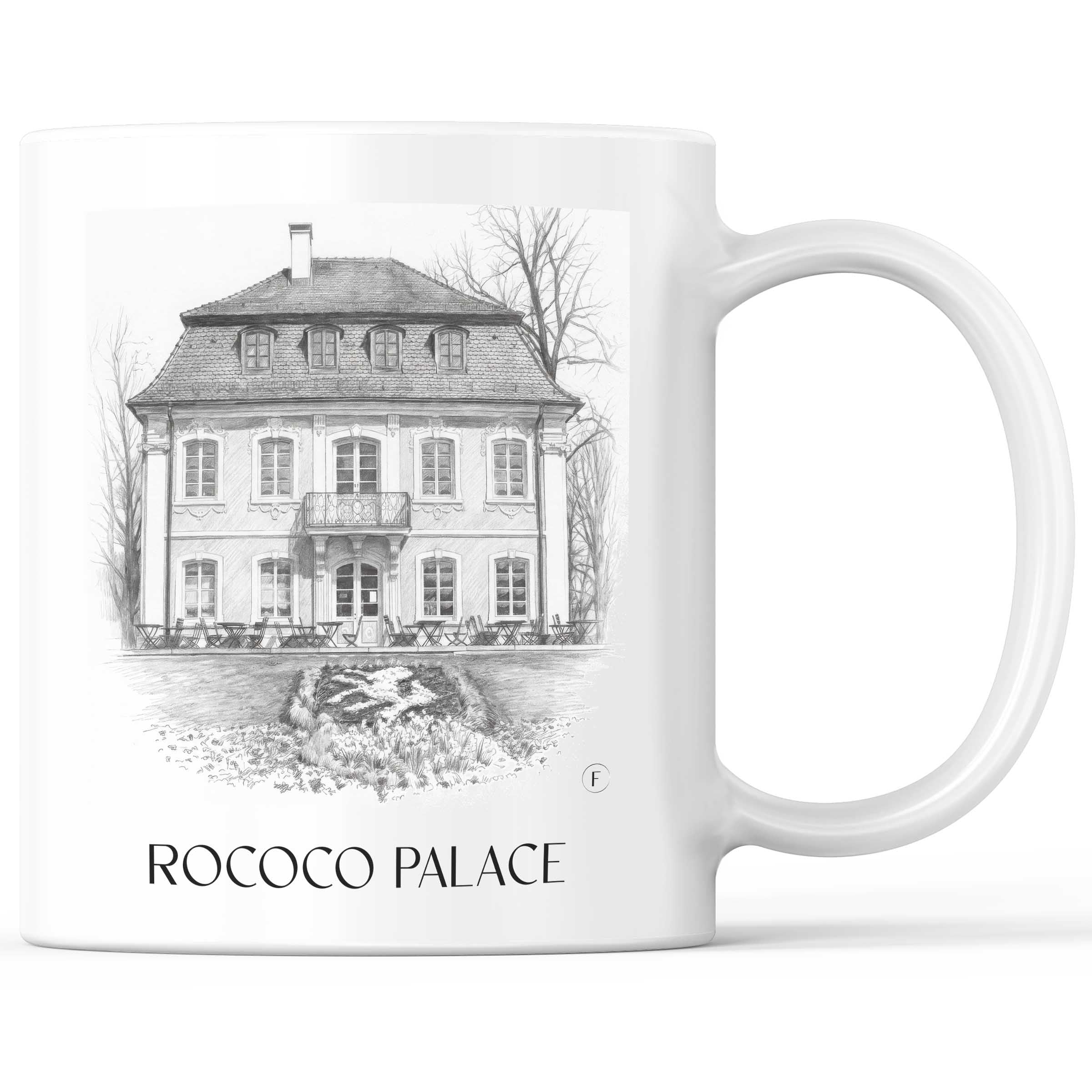 Rokokoschlösschen Kaffeebecher - Schwäbisch Gmünd - Deutschland Becher - Kaffeetasse im Zeichnung Stil
