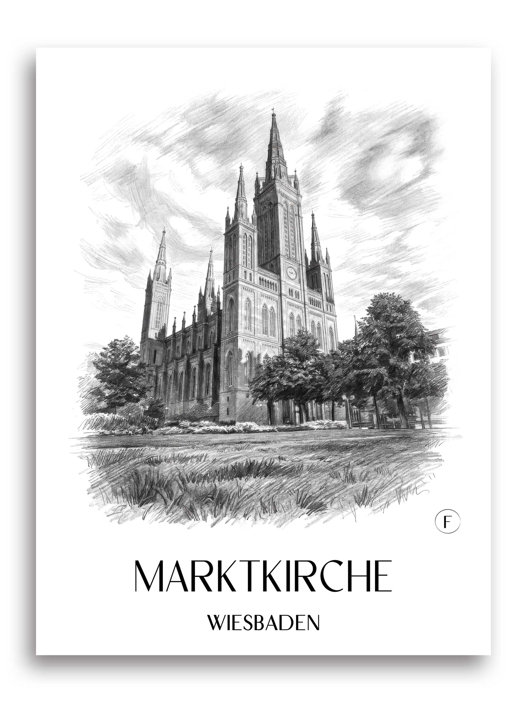 marktkirche-wiesbaden-deutschland-poster-bleistift-zeichnung-drawing