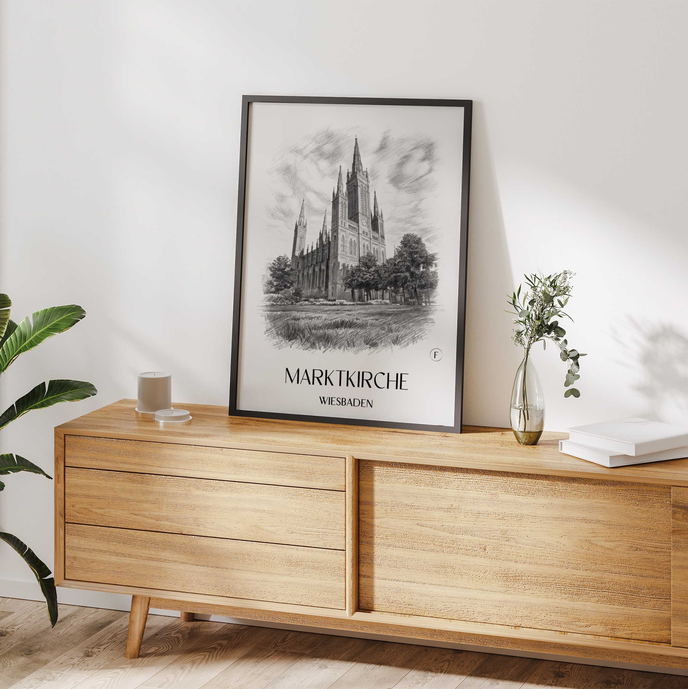 marktkirche-wiesbaden-deutschland-poster-bleistift-zeichnung-drawing