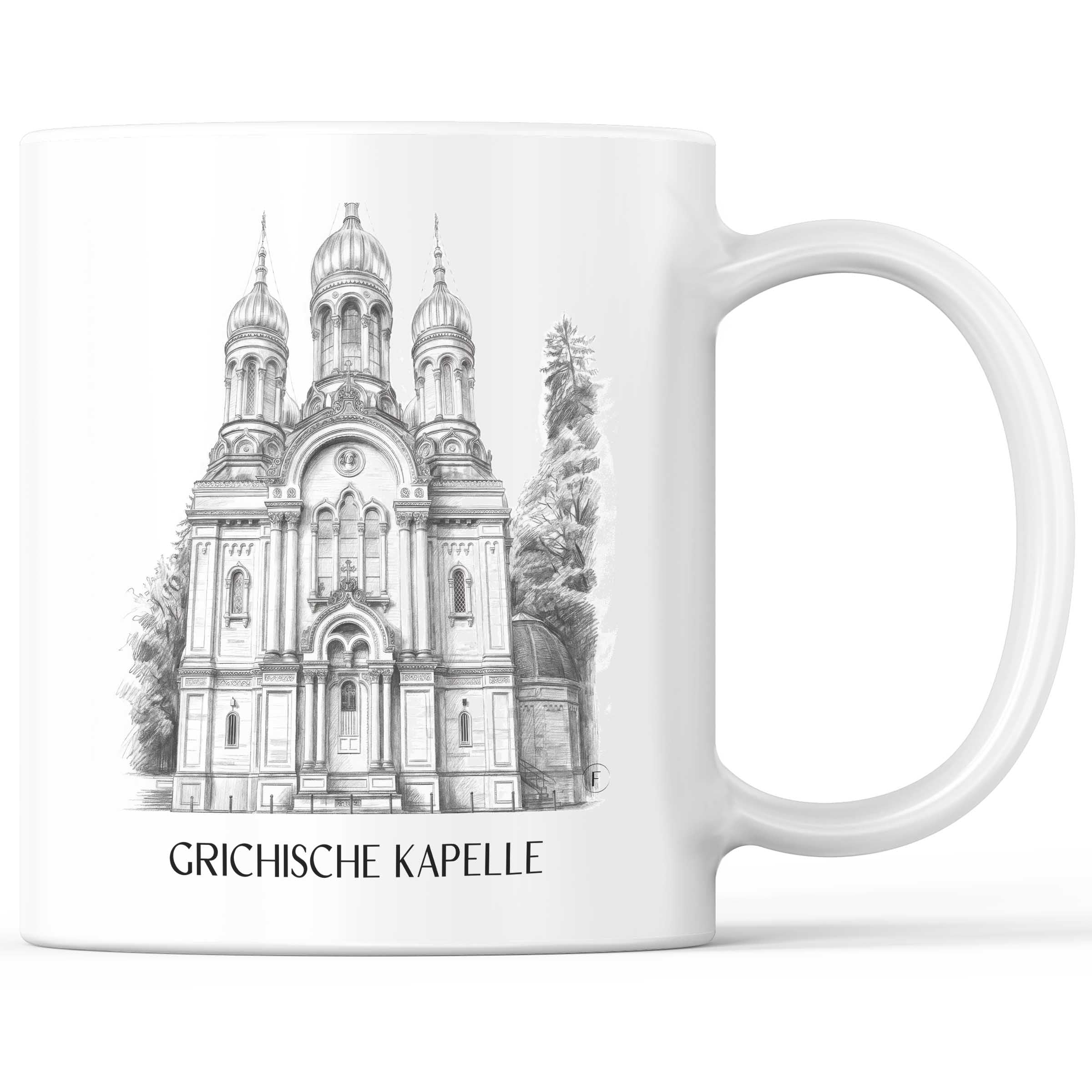 grichische-kapelle-wiesbaden-deutschland-kaffeebecher-bleistift-zeichnung-drawing