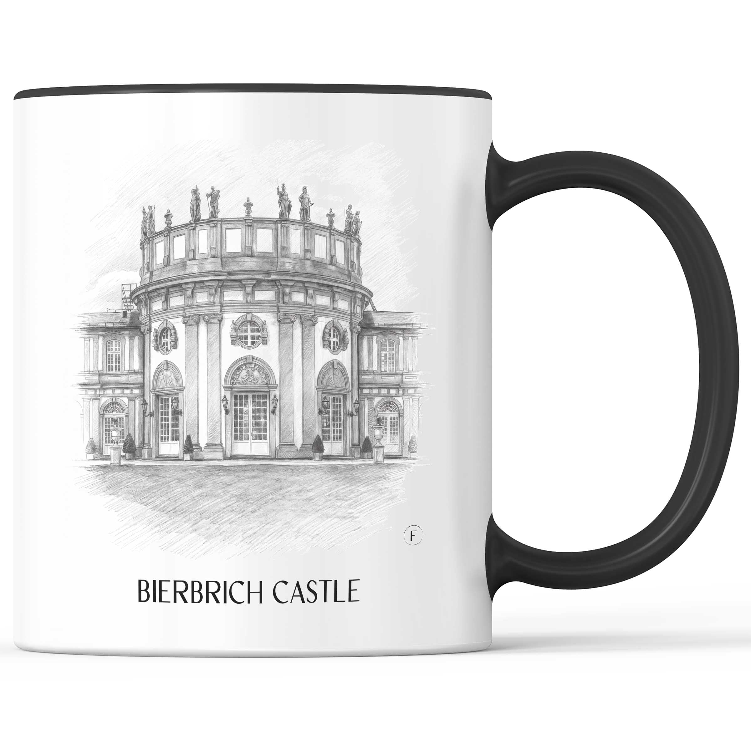Schloss Bierbrich Kaffeebecher - Wiesbaden - Deutschland Becher - Kaffeetasse im Zeichnung Stil