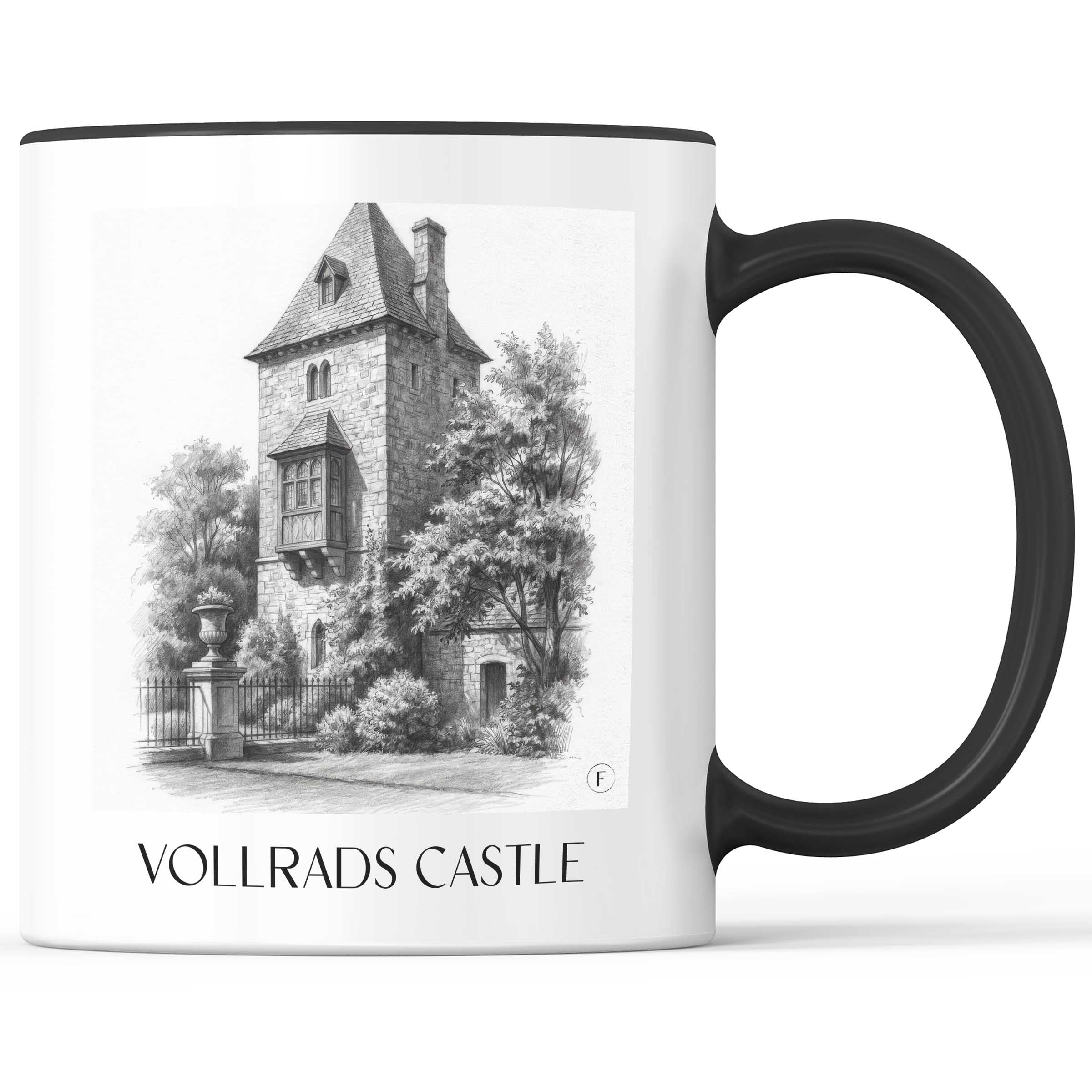 Schloss Vollrads Kaffeebecher - Rheingau - Deutschland Becher - Kaffeetasse im Zeichnung Stil