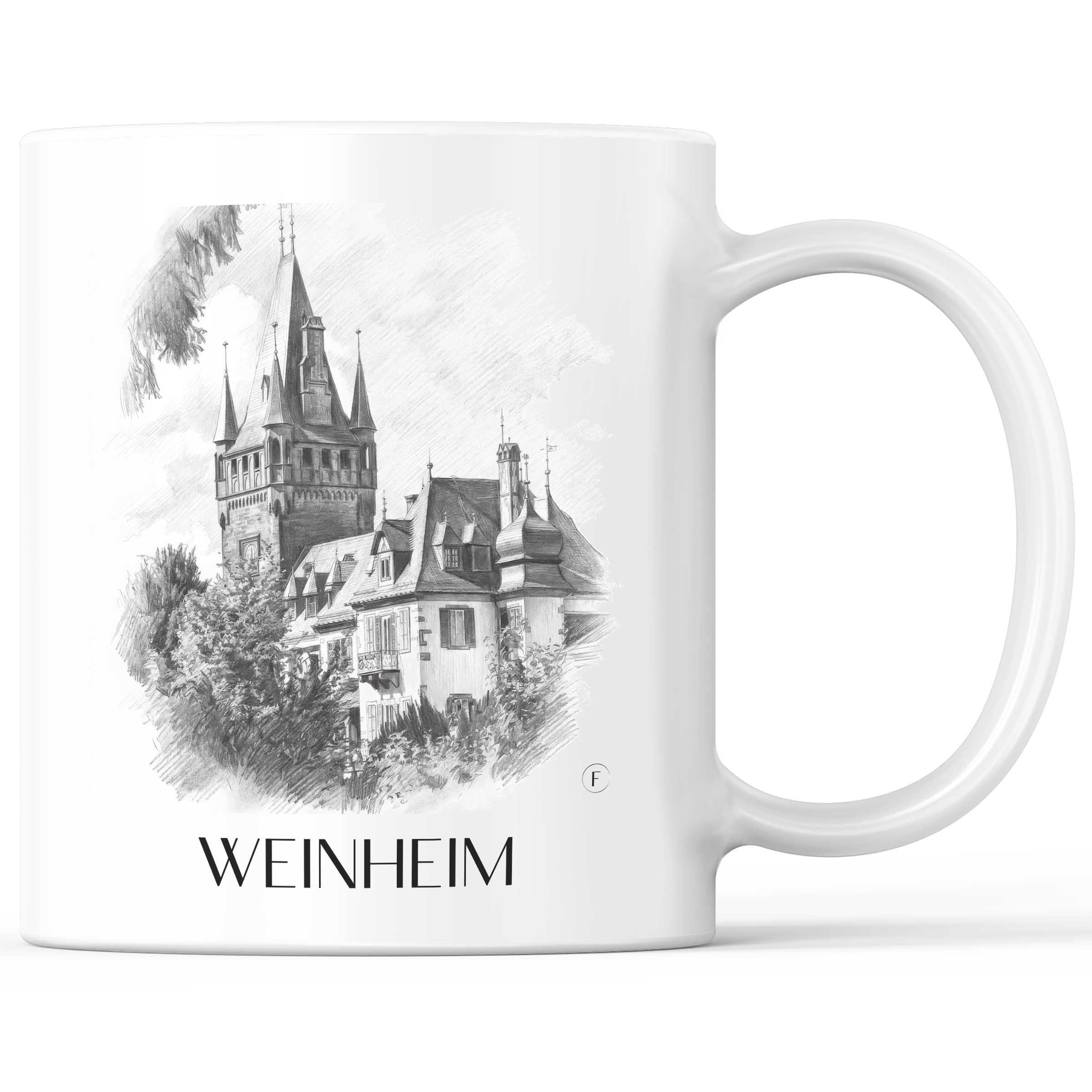 Weinheim Kaffeebecher - Odenwald - Deutschland Becher - Kaffeetasse im Zeichnung Stil