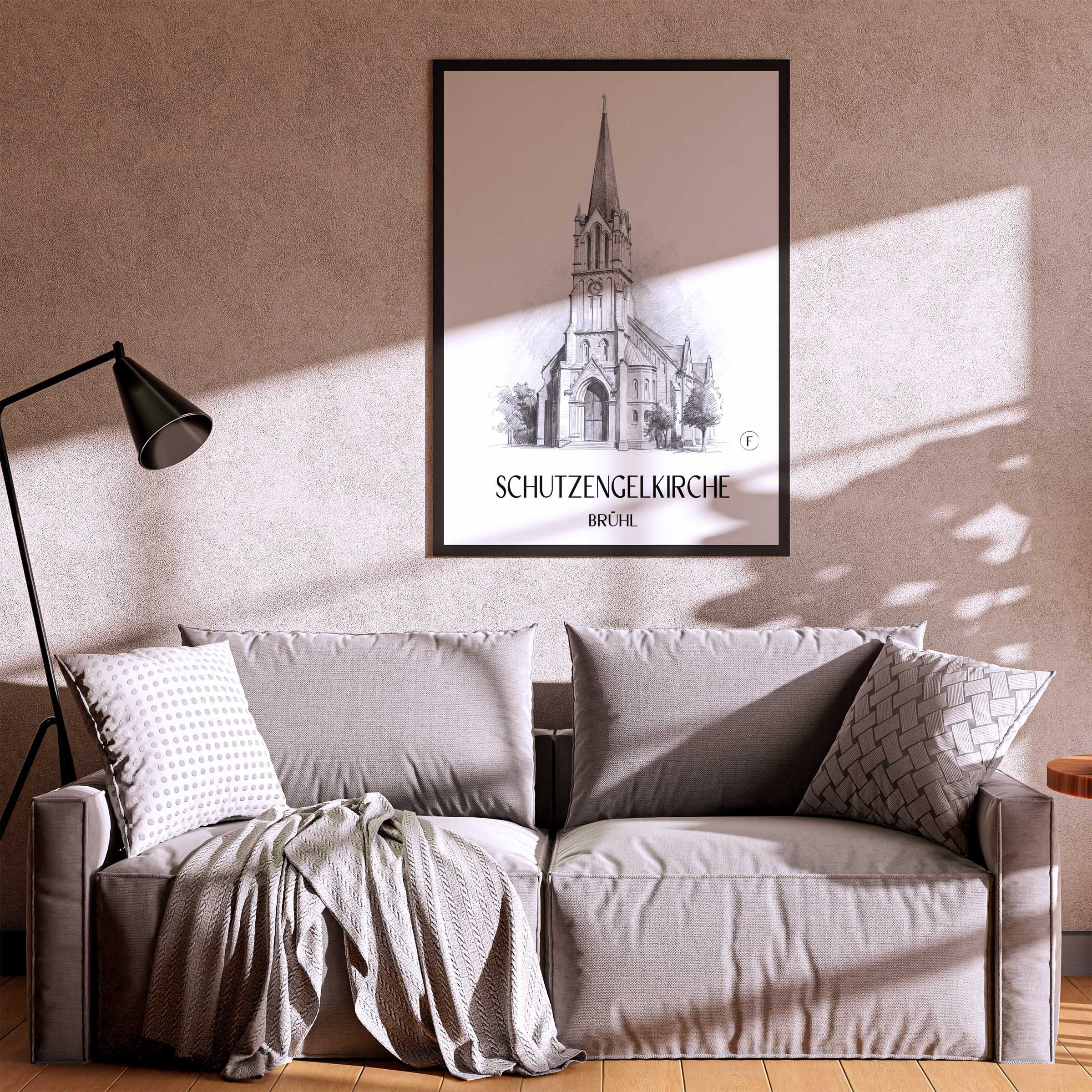 schutzengelkirche-brühl-deutschland-poster-bleistift-zeichnung-drawing