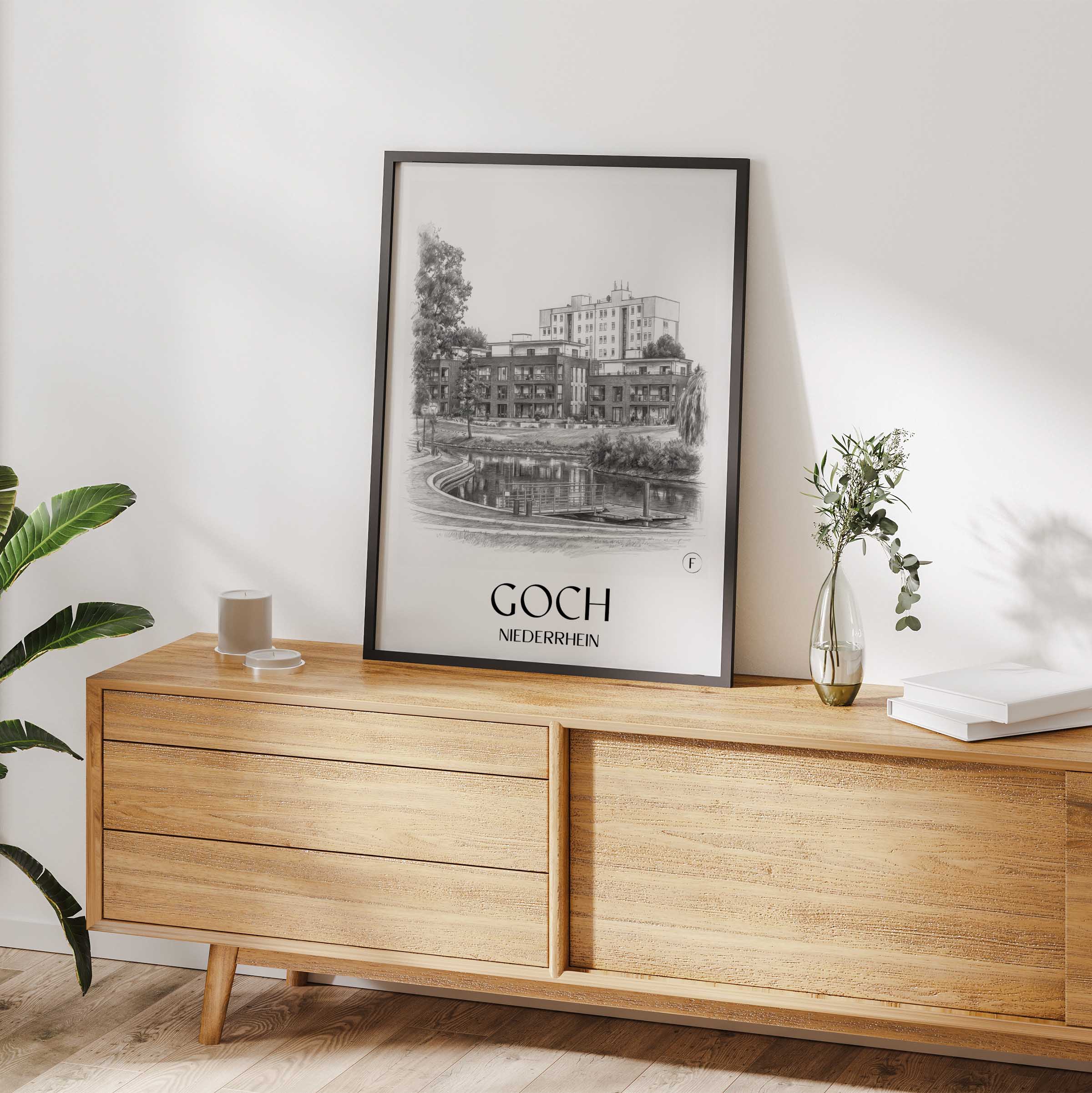 goch-niederrhein-deutschland-poster-bleistift-zeichnung-drawing