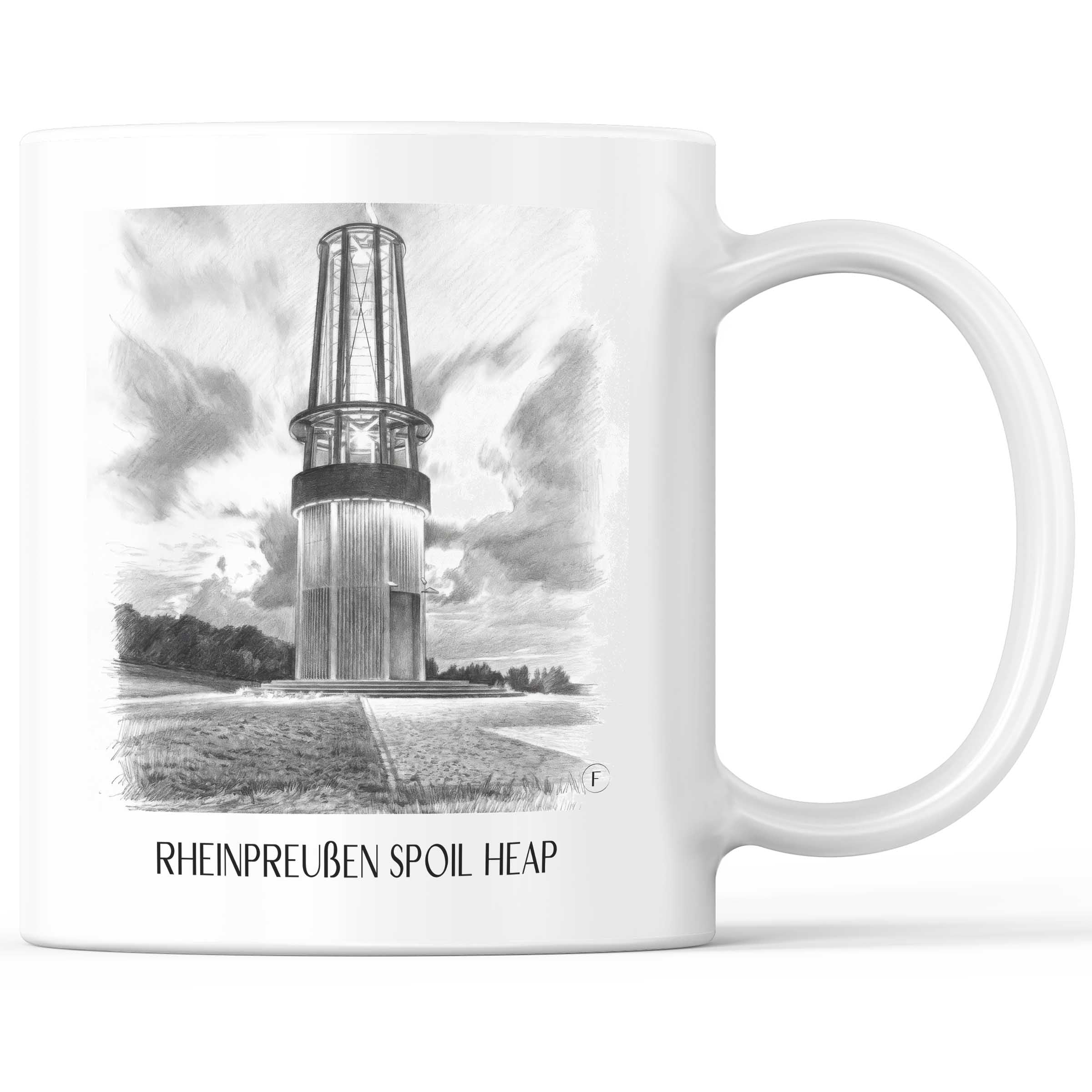Halde Rheinpreußen Kaffeebecher - Moers - Deutschland Becher - Kaffeetasse im Zeichnung Stil