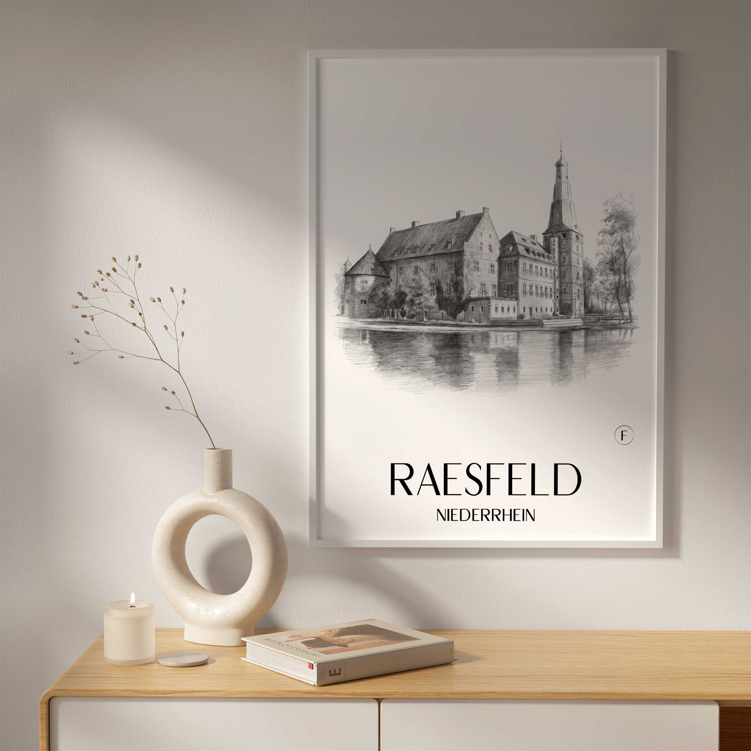raesfeld-niederrhein-deutschland-poster-bleistift-zeichnung-drawing