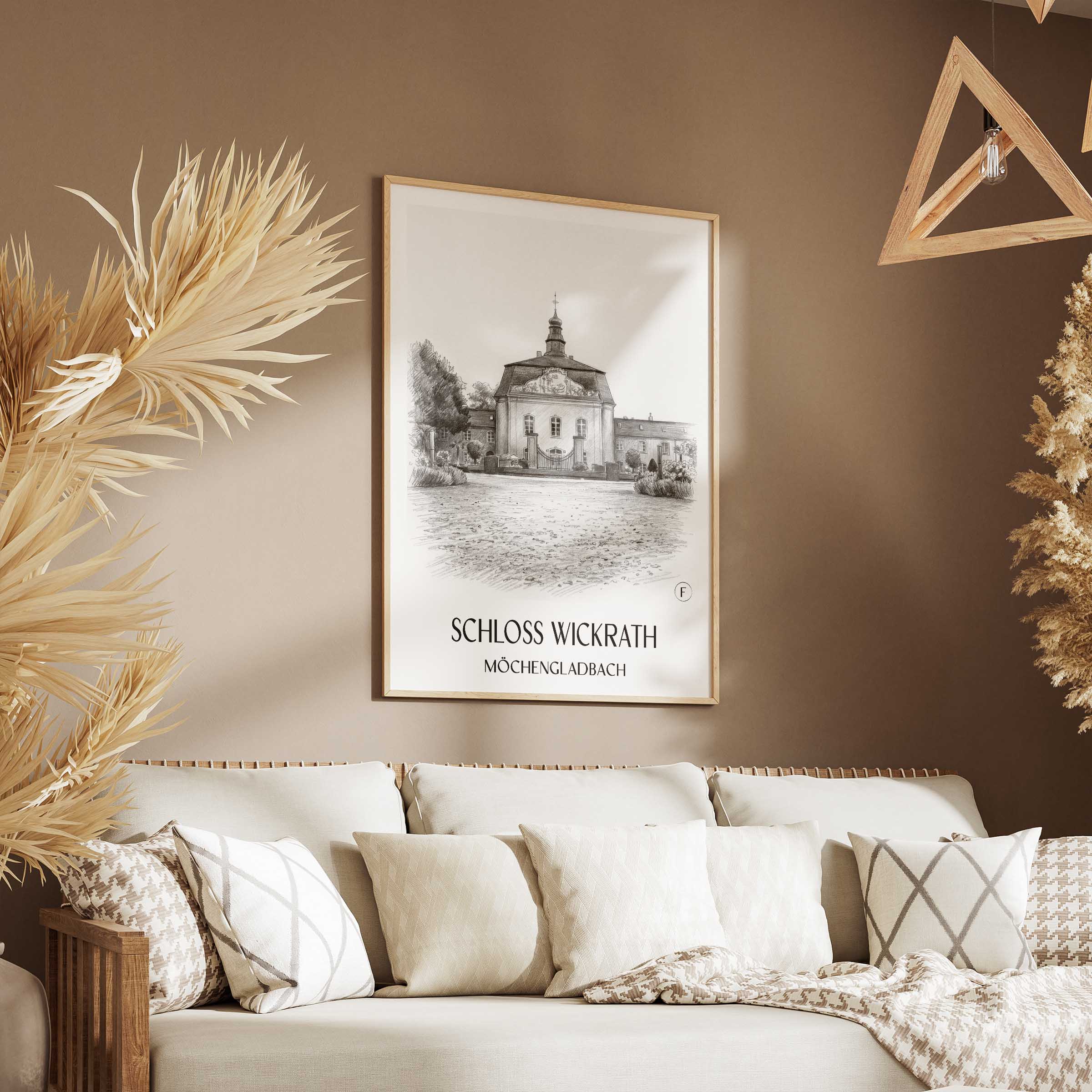 schloss-wickrath-möchengladbach-deutschland-poster-bleistift-zeichnung-drawing