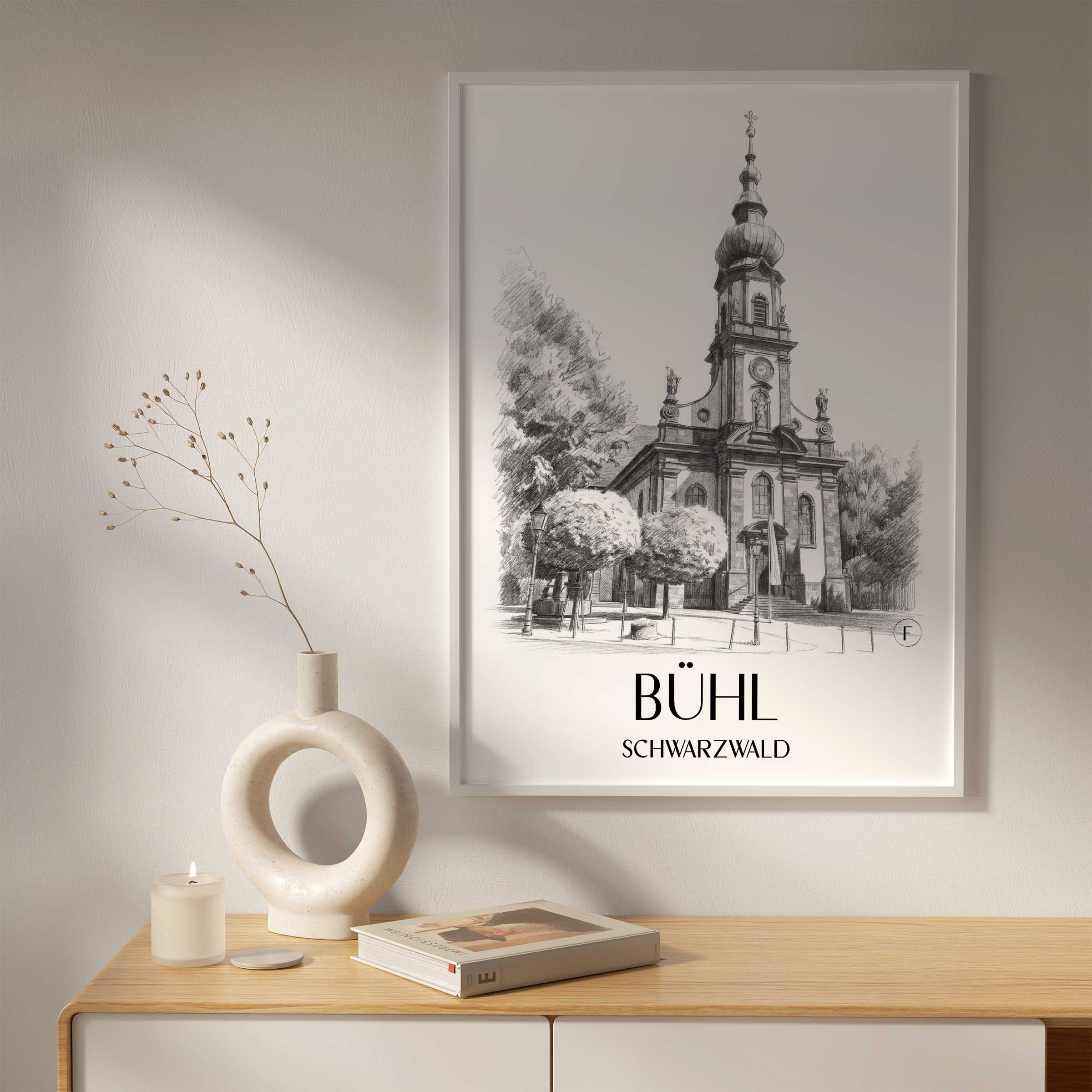 bühl-schwarzwald-deutschland-poster-bleistift-zeichnung-drawing