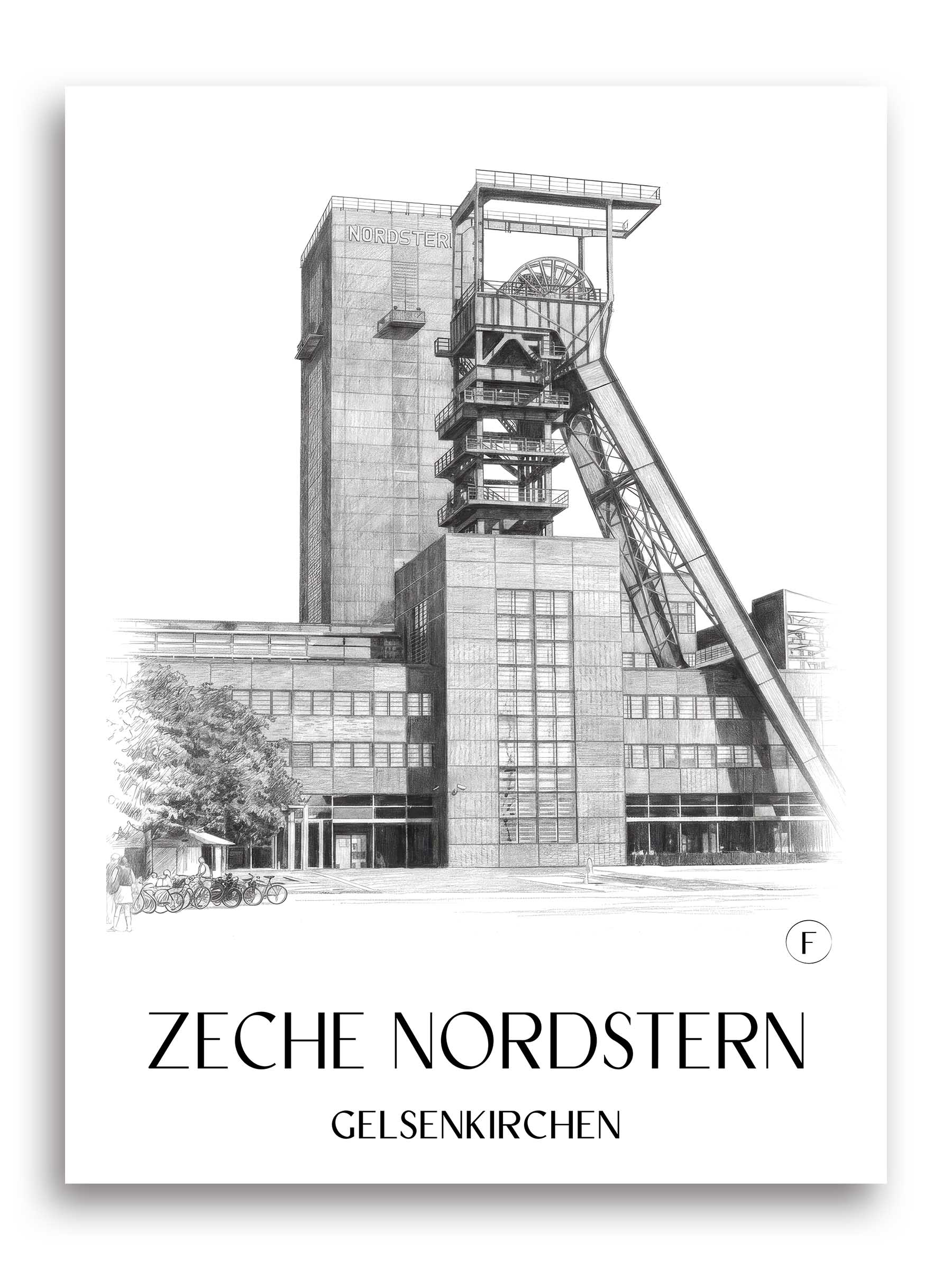 zeche-nordstern-gelsenkirchen-deutschland-poster-bleistift-zeichnung-drawing
