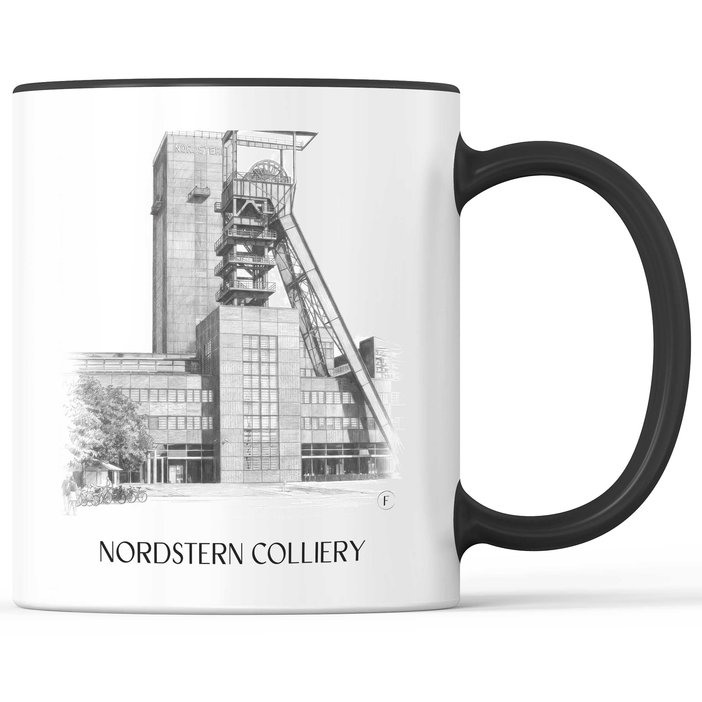 Zeche Nordstern Kaffeebecher - Gelsenkirchen - Deutschland Becher - Kaffeetasse im Zeichnung Stil