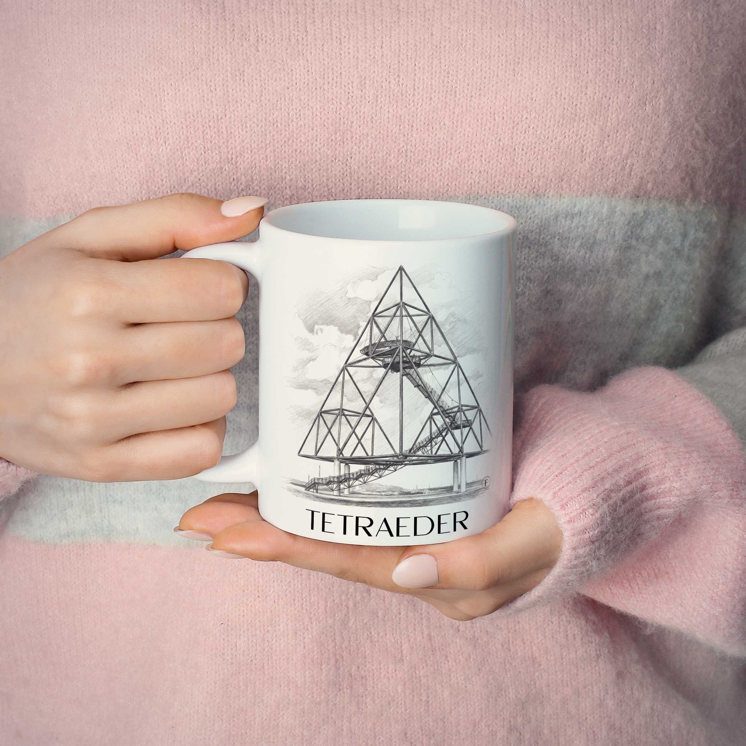 tetraeder-bottrop-deutschland-kaffeebecher-bleistift-zeichnung-drawing