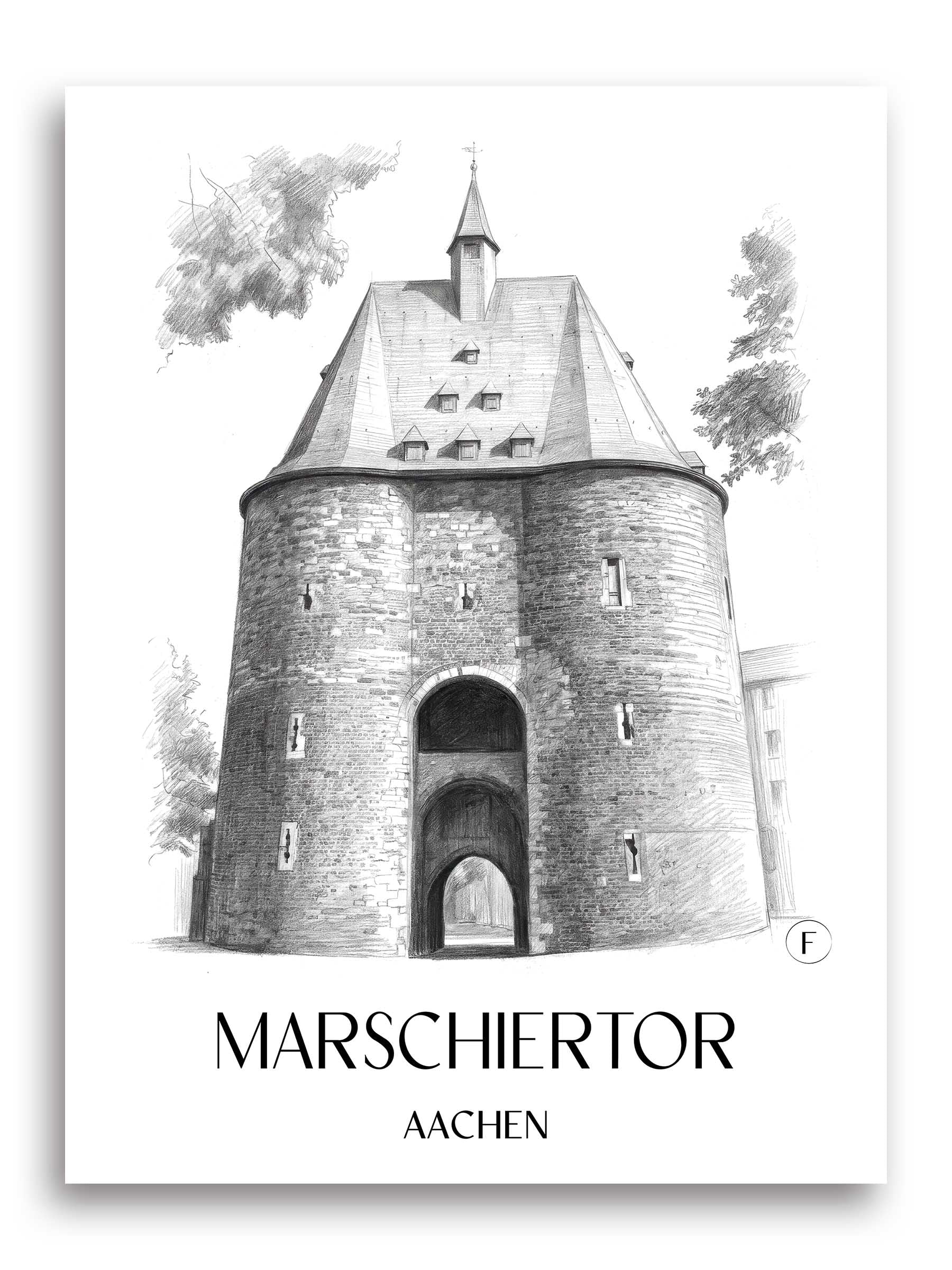 marschiertor-aachen-deutschland-poster-bleistift-zeichnung-drawing