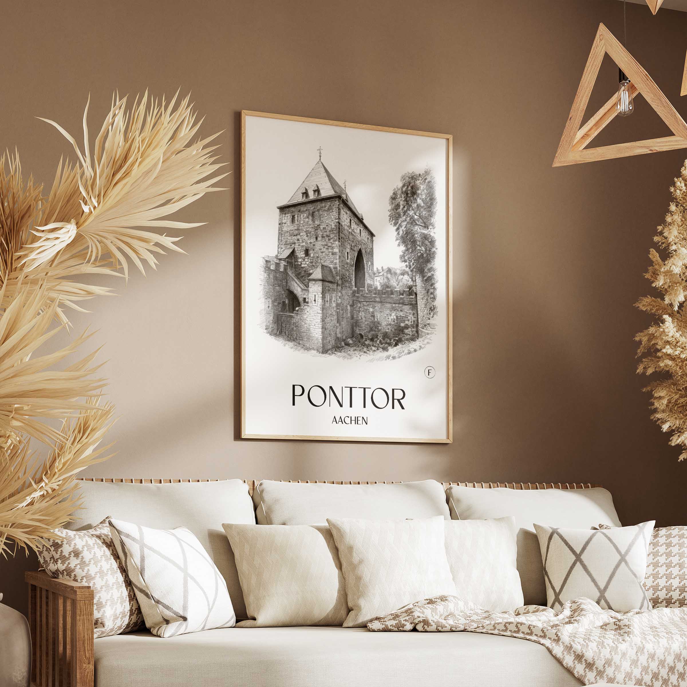 ponttor-aachen-deutschland-poster-bleistift-zeichnung-drawing