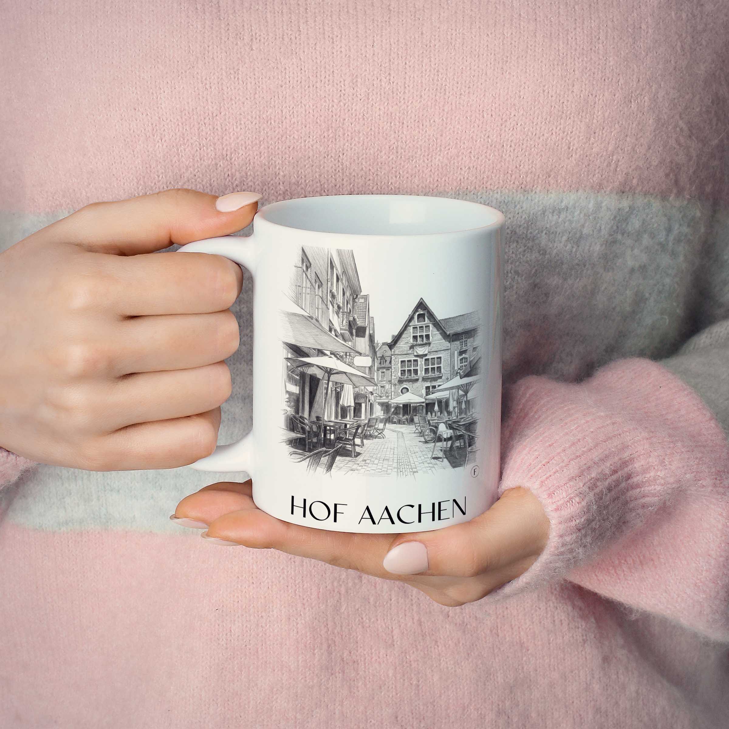 hof-aachen-deutschland-kaffeebecher-bleistift-zeichnung-drawing
