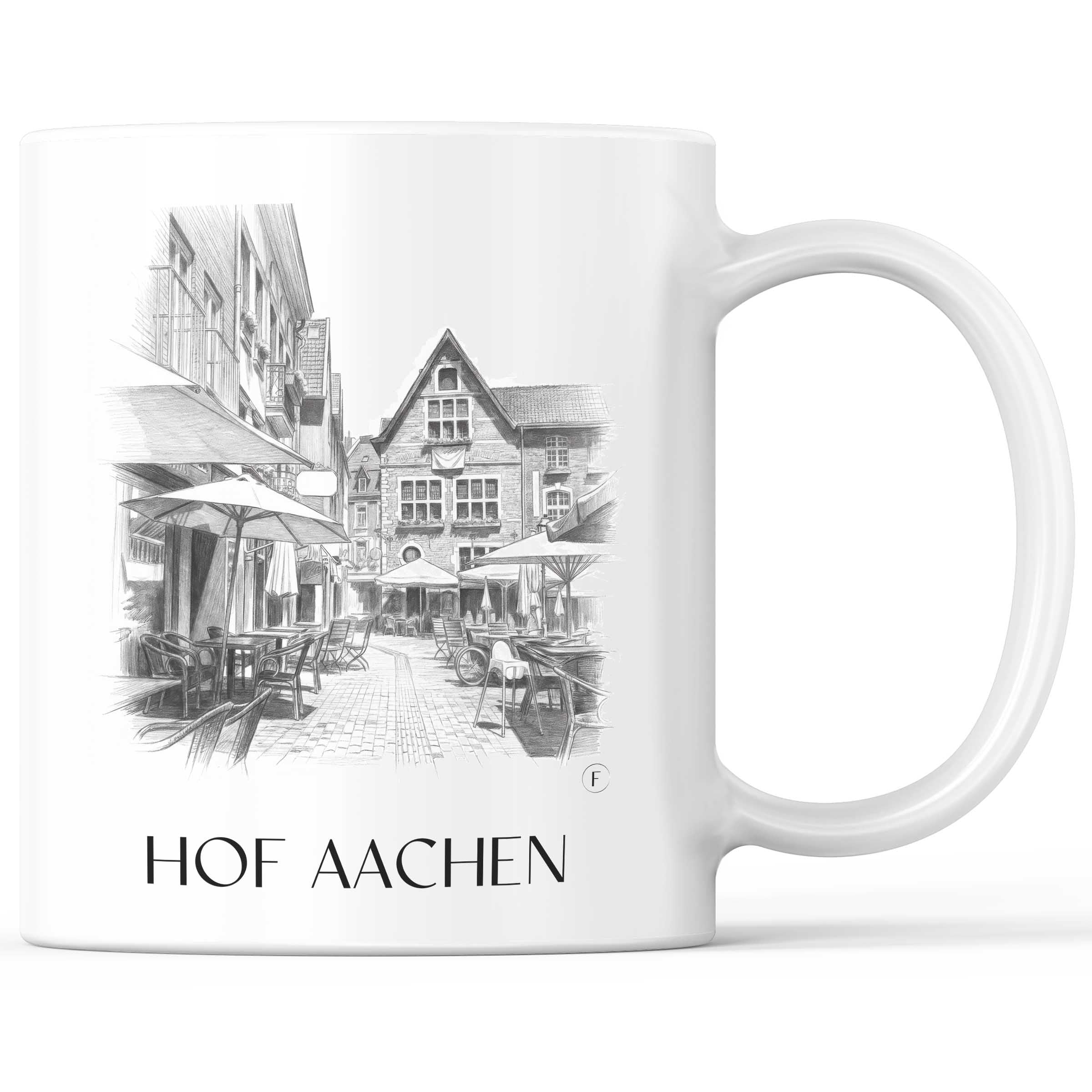 hof-aachen-deutschland-kaffeebecher-bleistift-zeichnung-drawing