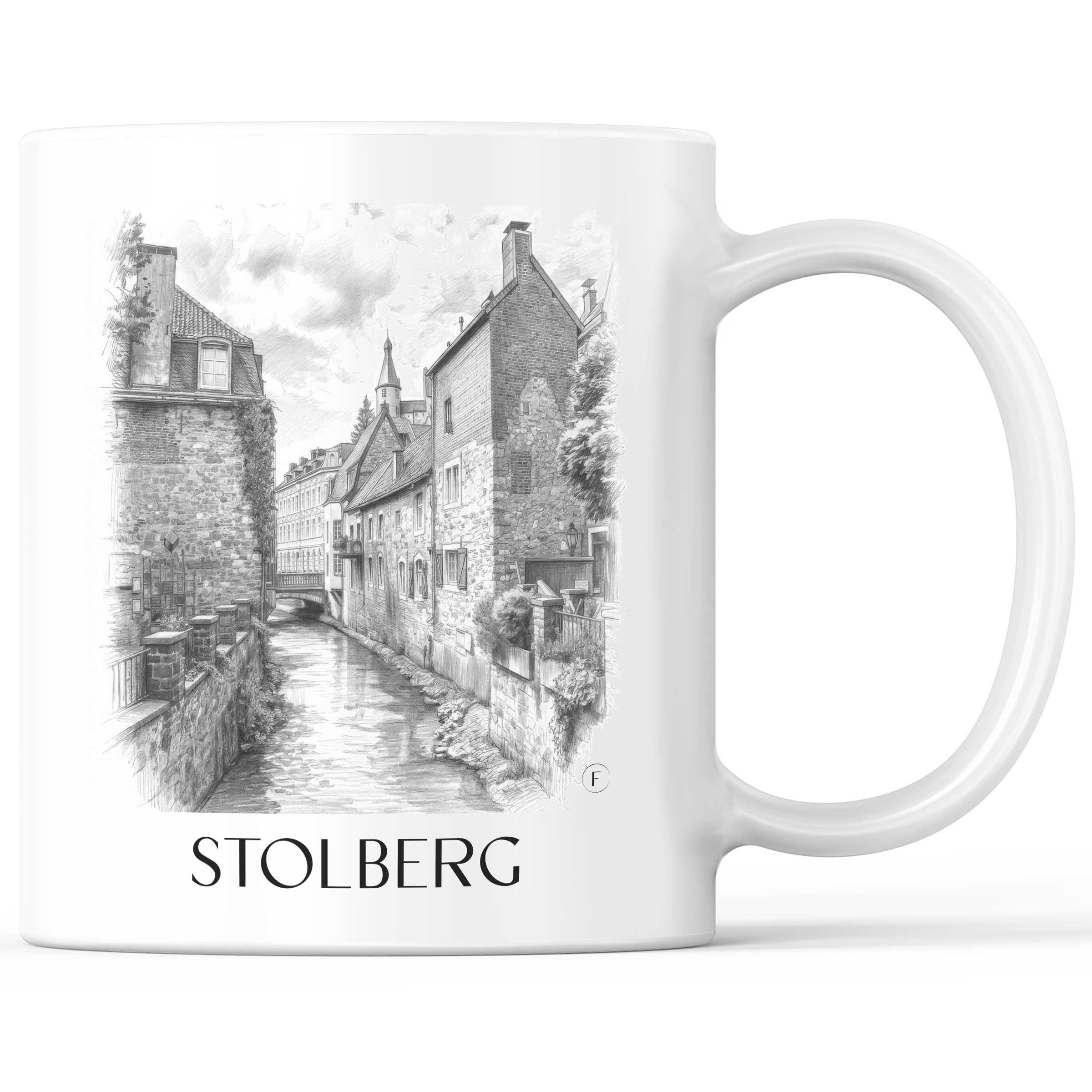 Stolberg Kaffeebecher - Rheinland - Deutschland Becher - Kaffeetasse im Zeichnung Stil