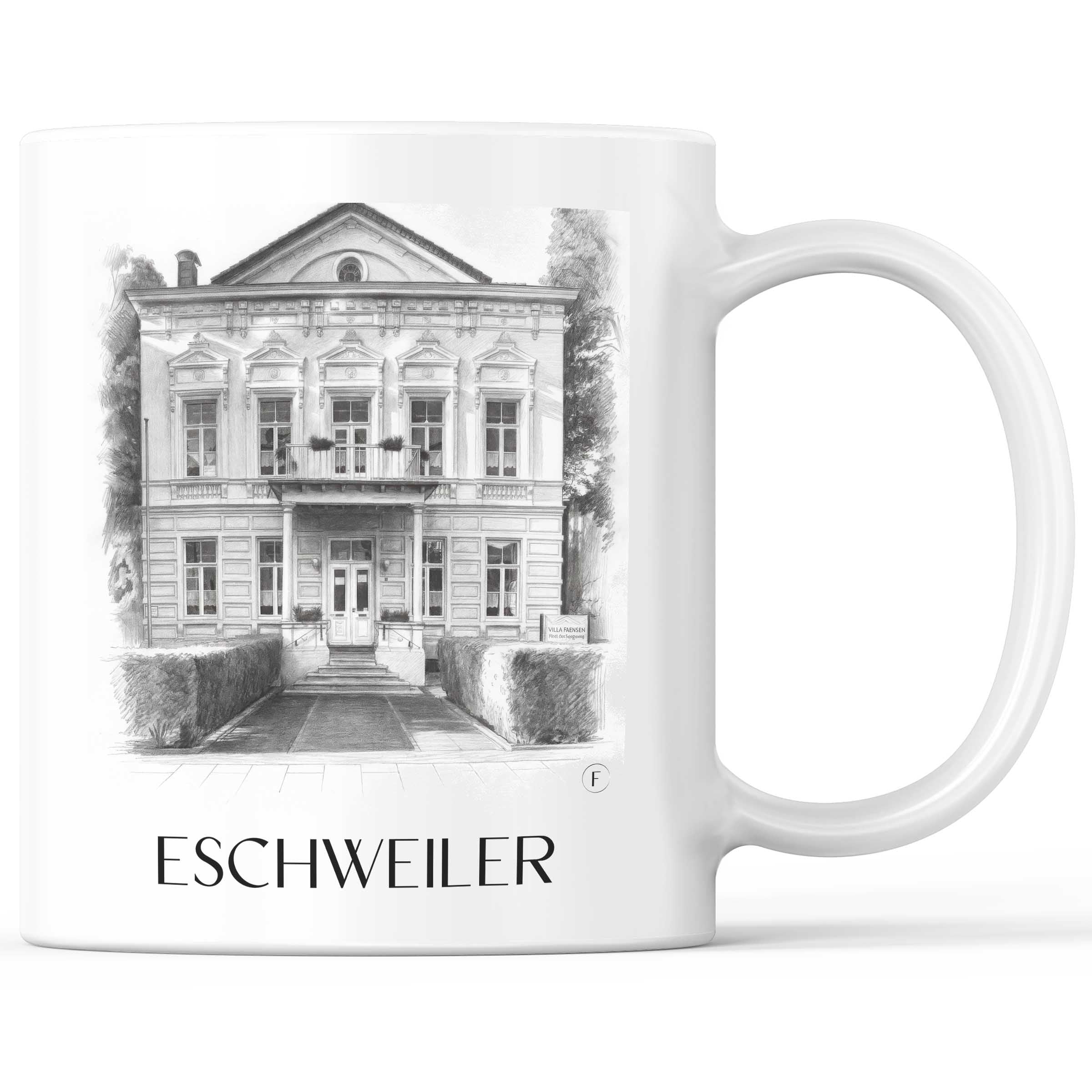 Eschweiler Kaffeebecher - Rheinland - Deutschland Becher - Kaffeetasse im Zeichnung Stil