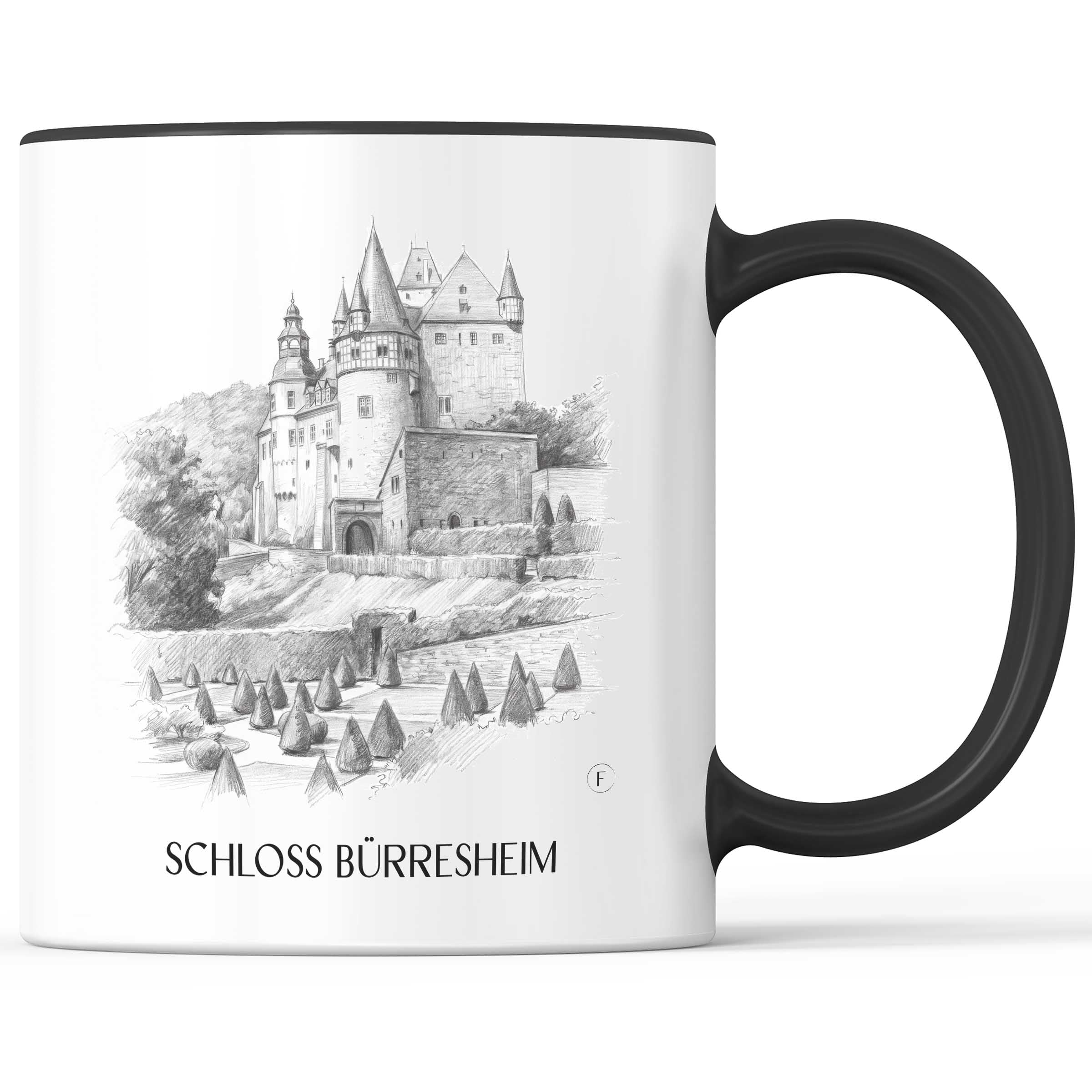schloss-bürresheim-eifel-deutschland-kaffeebecher-bleistift-zeichnung-drawing