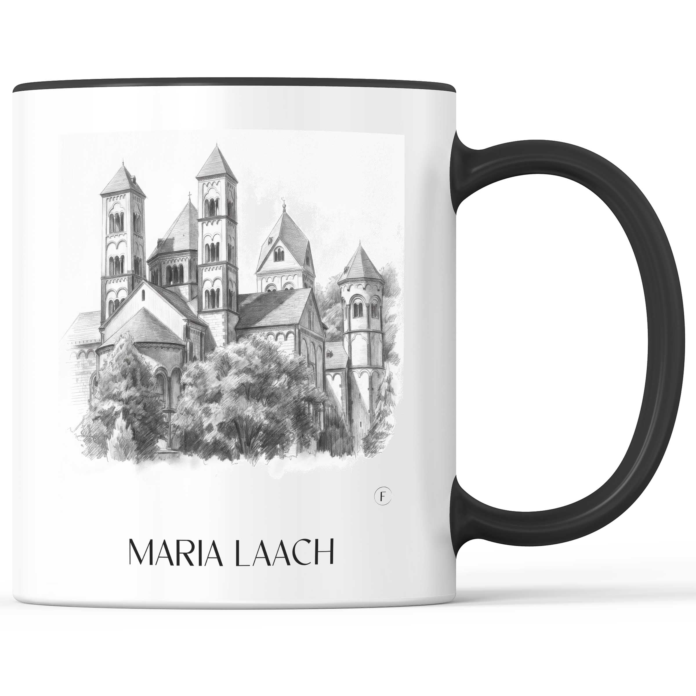 Maria Laach Kaffeebecher - Eifel - Deutschland Becher - Kaffeetasse im Zeichnung Stil