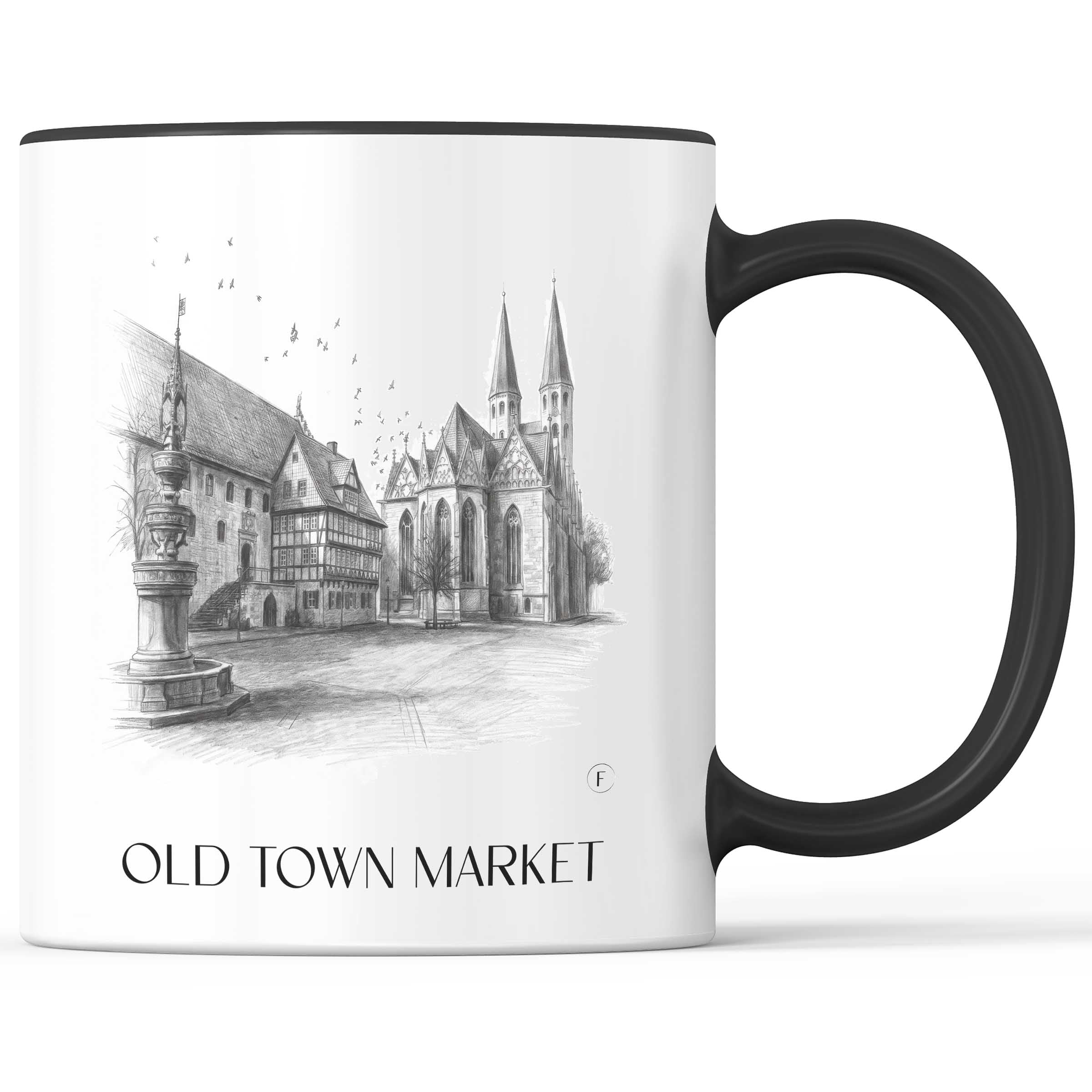 Altstadtmarkt Kaffeebecher - Braunschweig - Deutschland Becher - Kaffeetasse im Zeichnung Stil