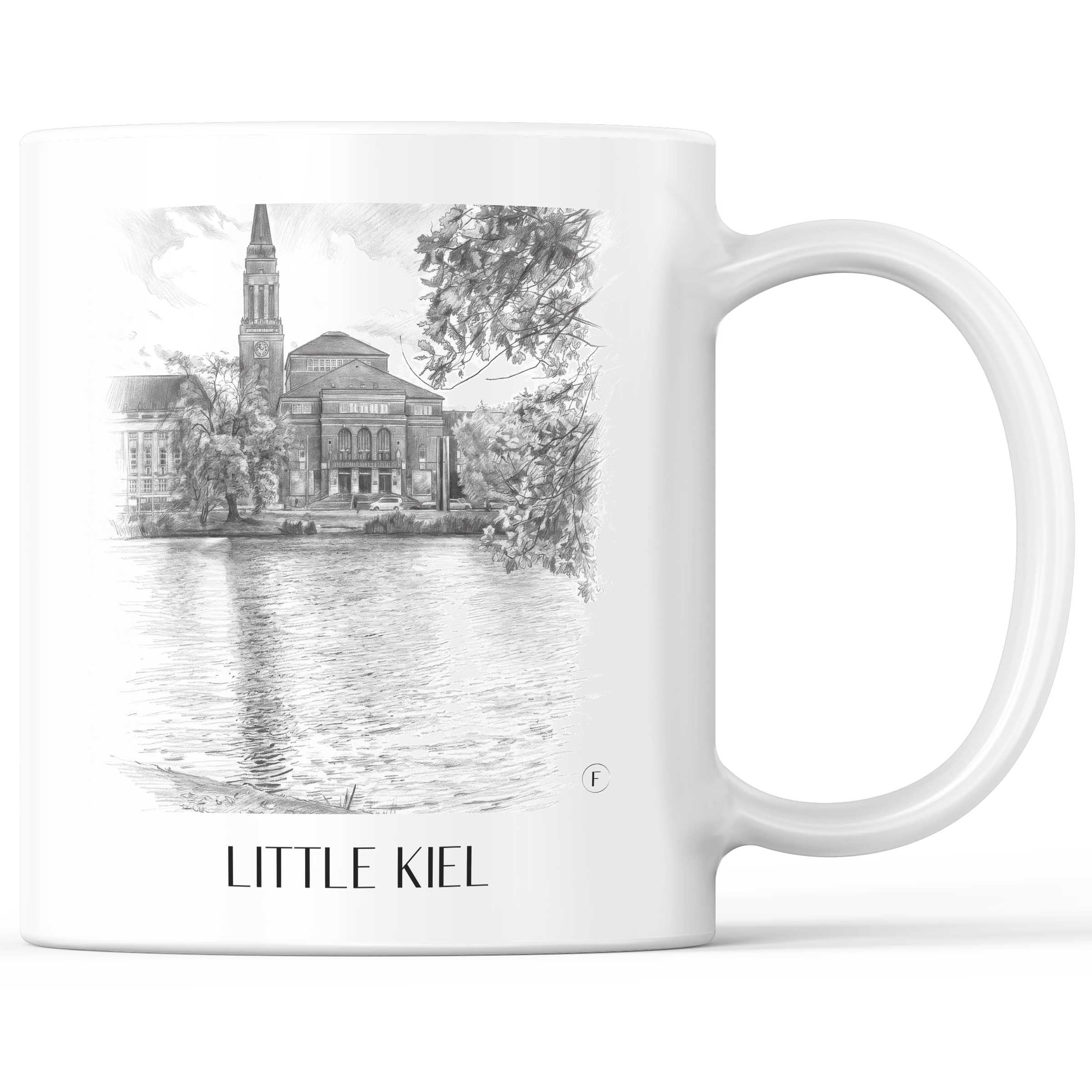 Kleiner Kiel Kaffeebecher - Schleswig-Holstein - Deutschland Becher - Kaffeetasse im Zeichnung Stil