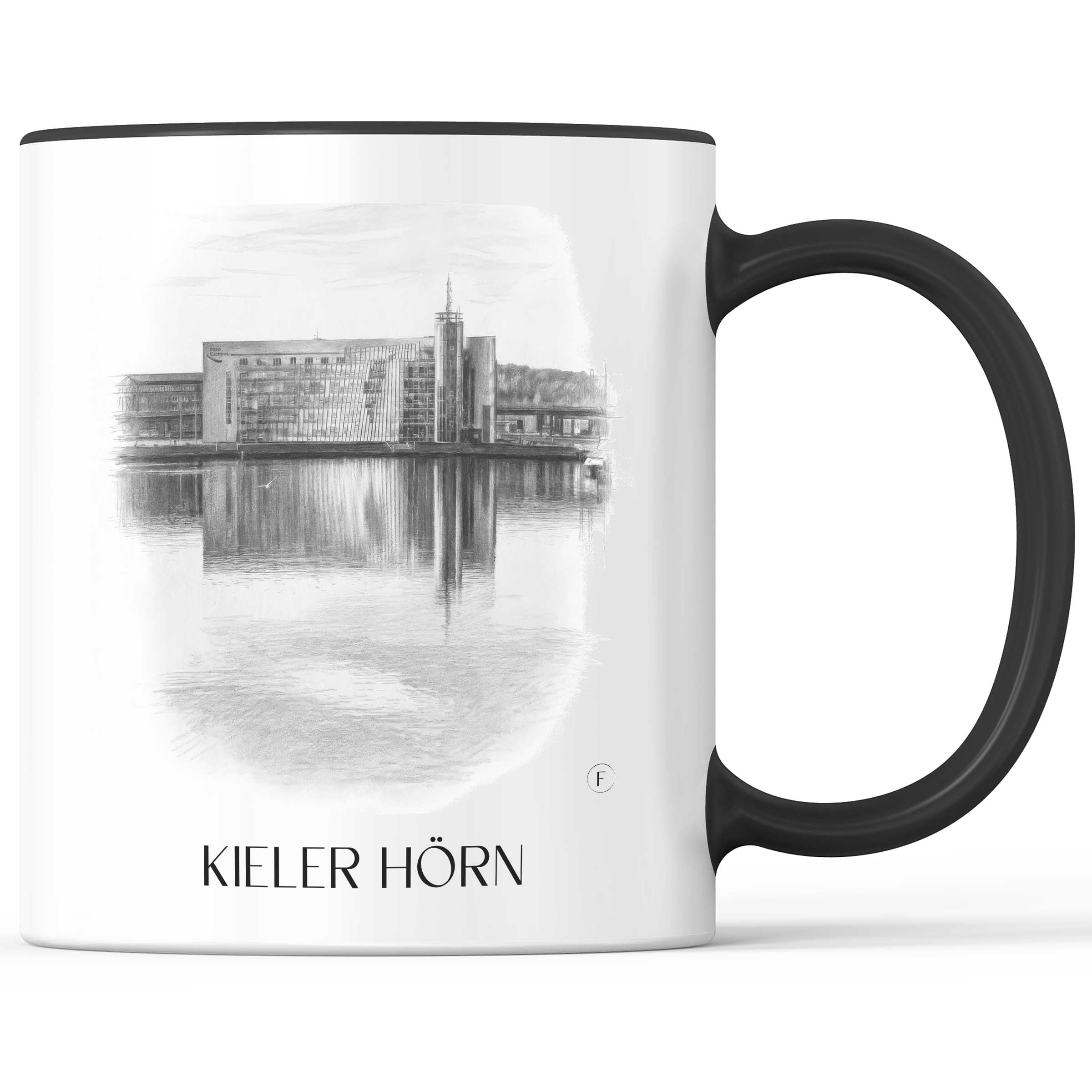 Kieler Hörn Kaffeebecher - Schleswig-Holstein - Deutschland Becher - Kaffeetasse im Zeichnung Stil