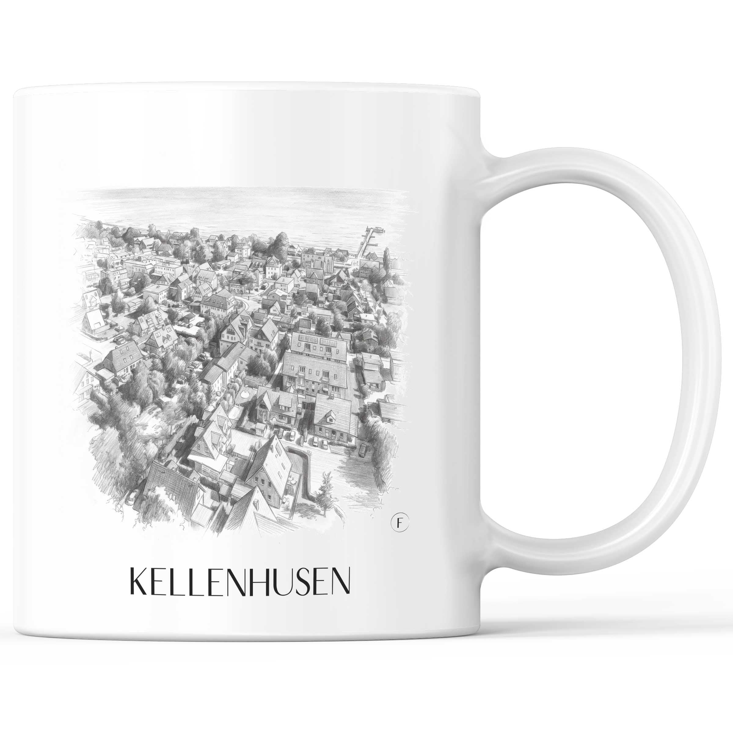 Kellenhusen Kaffeebecher - Ostholstein - Deutschland Becher - Kaffeetasse im Zeichnung Stil